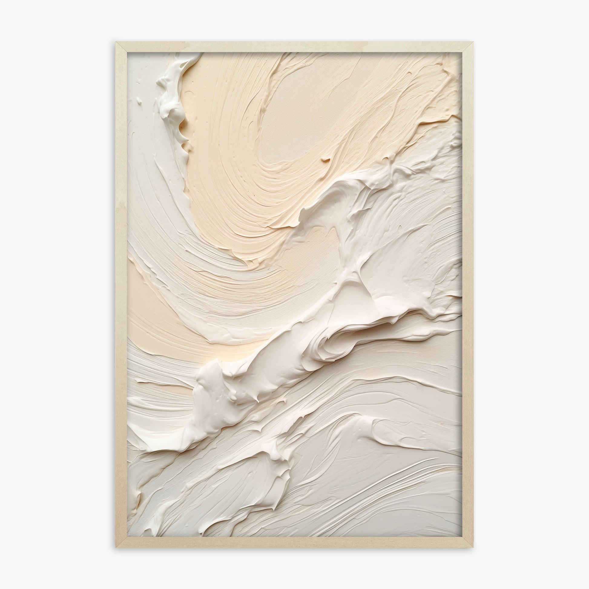 Alabaster Currents, 70x100cm Framed Poster With Lime Wood Frame