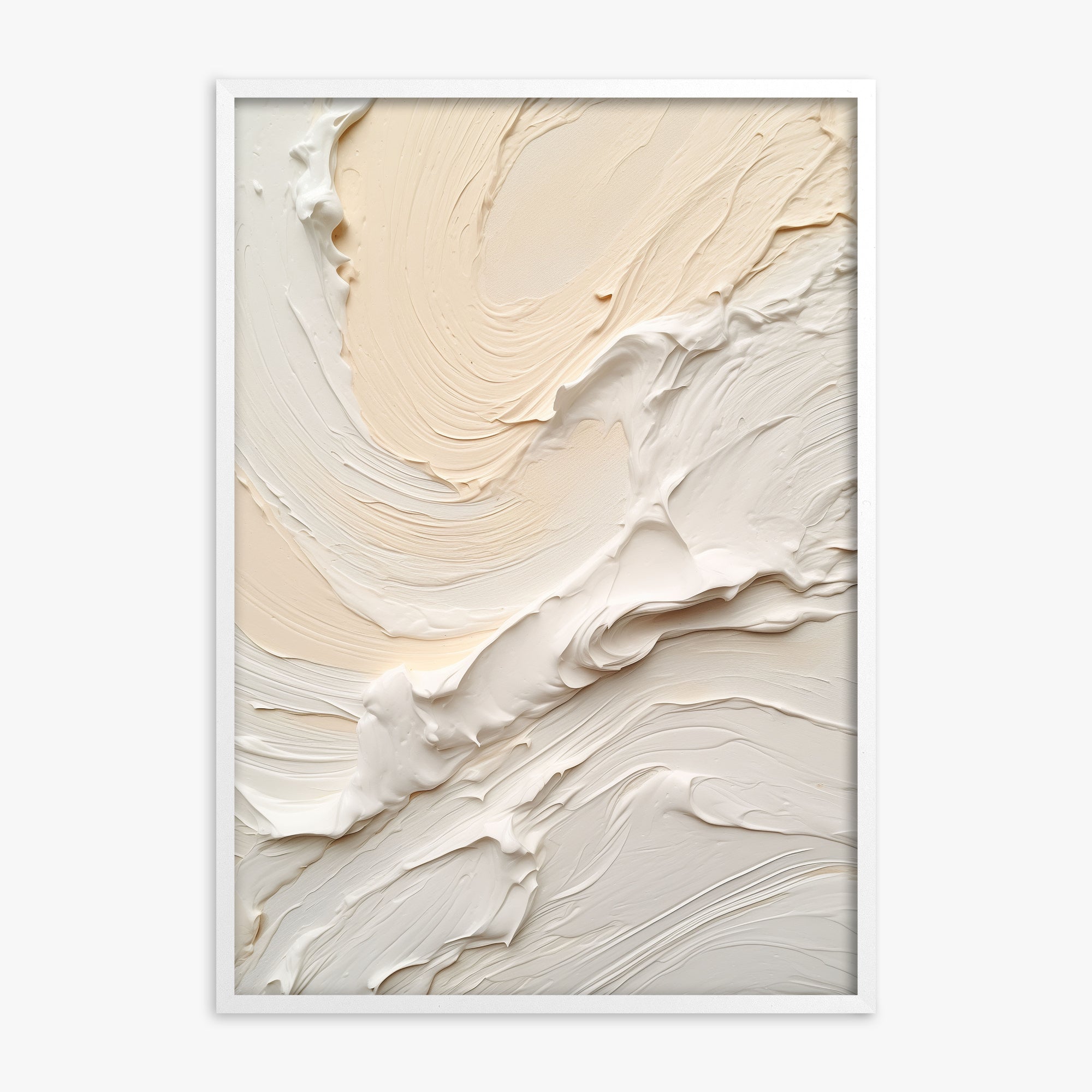Alabaster Currents, White Framed Poster With White Frame