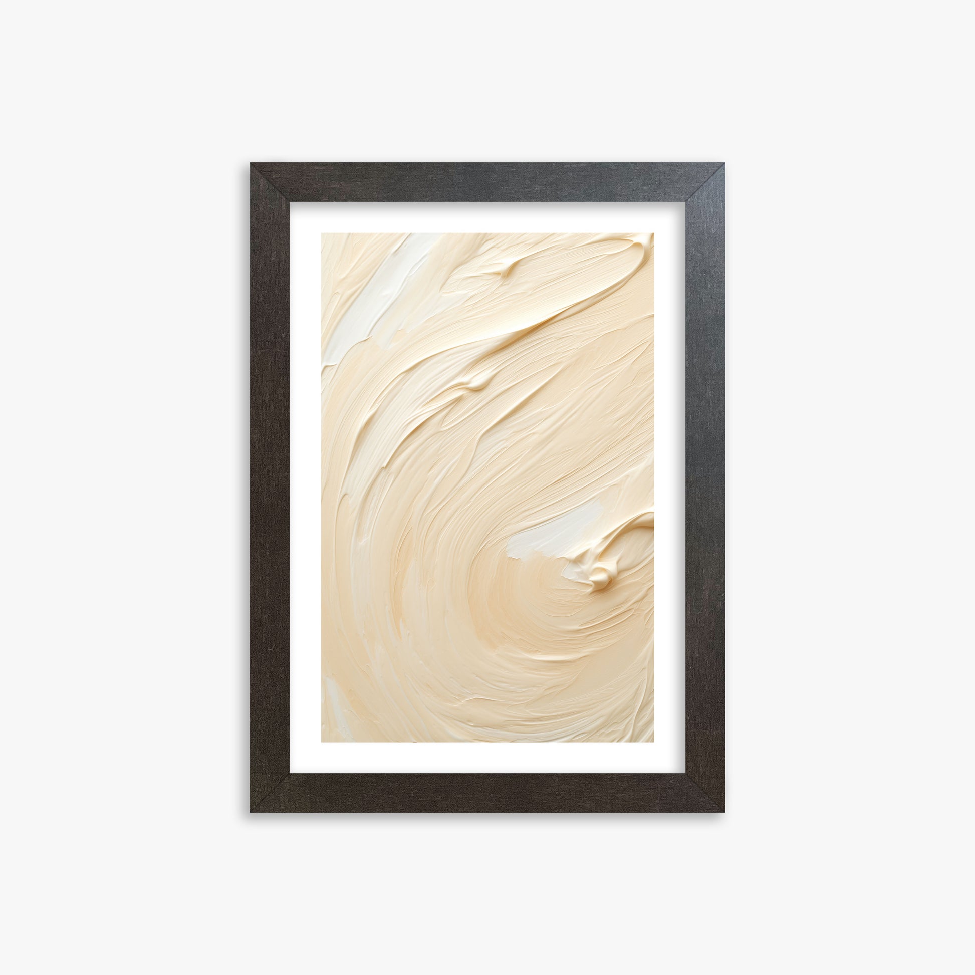 Vanilla Swirl Serenity, 21x30cm Framed Art Reproduction With Espresso Frame