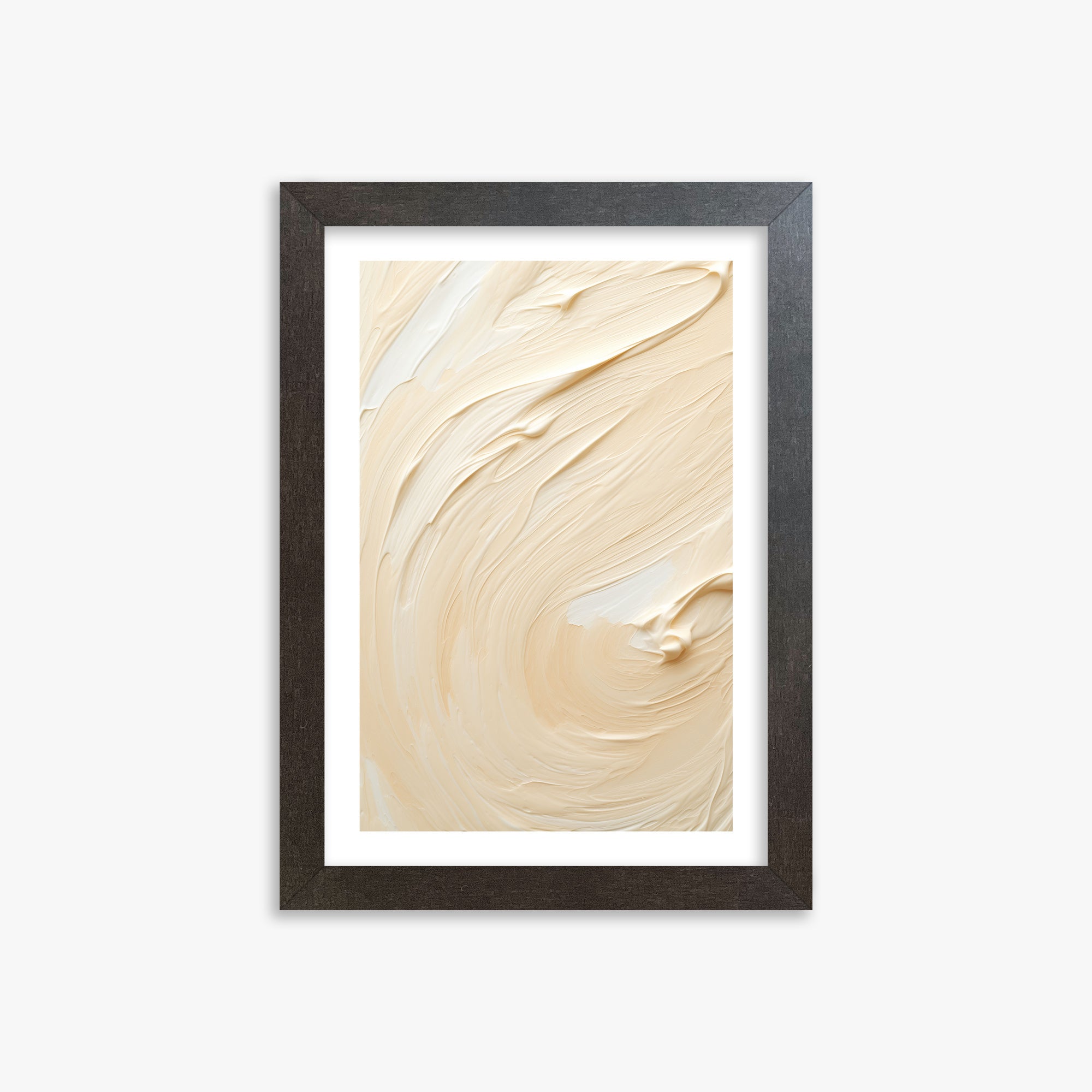 Vanilla Swirl Serenity, 21x30cm Framed Art Reproduction With Espresso Frame