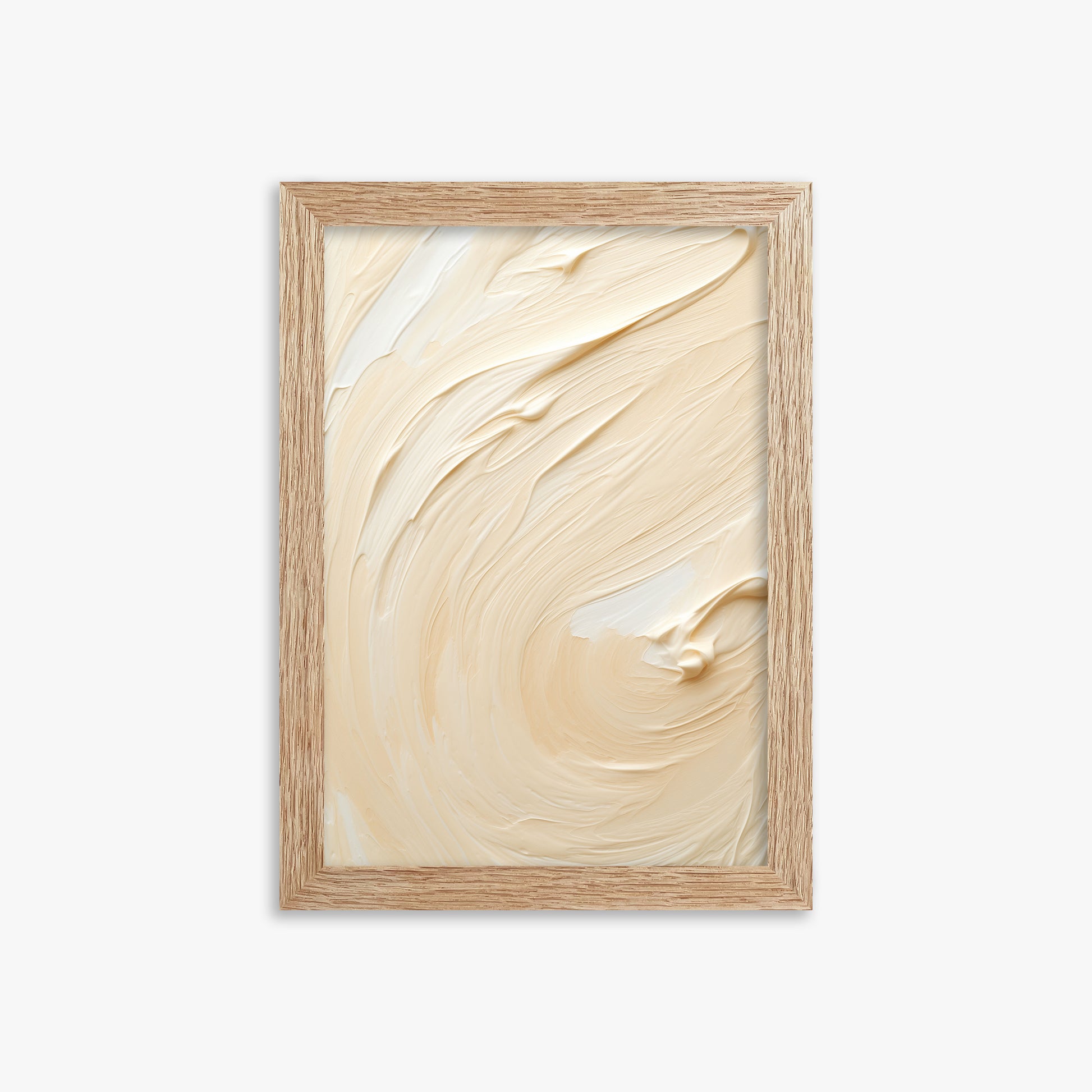 Vanilla Swirl Serenity, 21x30cm Framed Art Reproduction With Raw Oak Frame