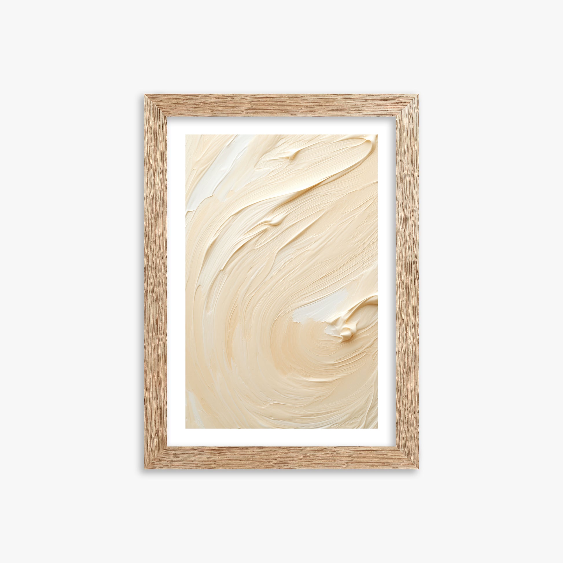 Vanilla Swirl Serenity, 21x30cm Framed Art Reproduction With Raw Oak Frame