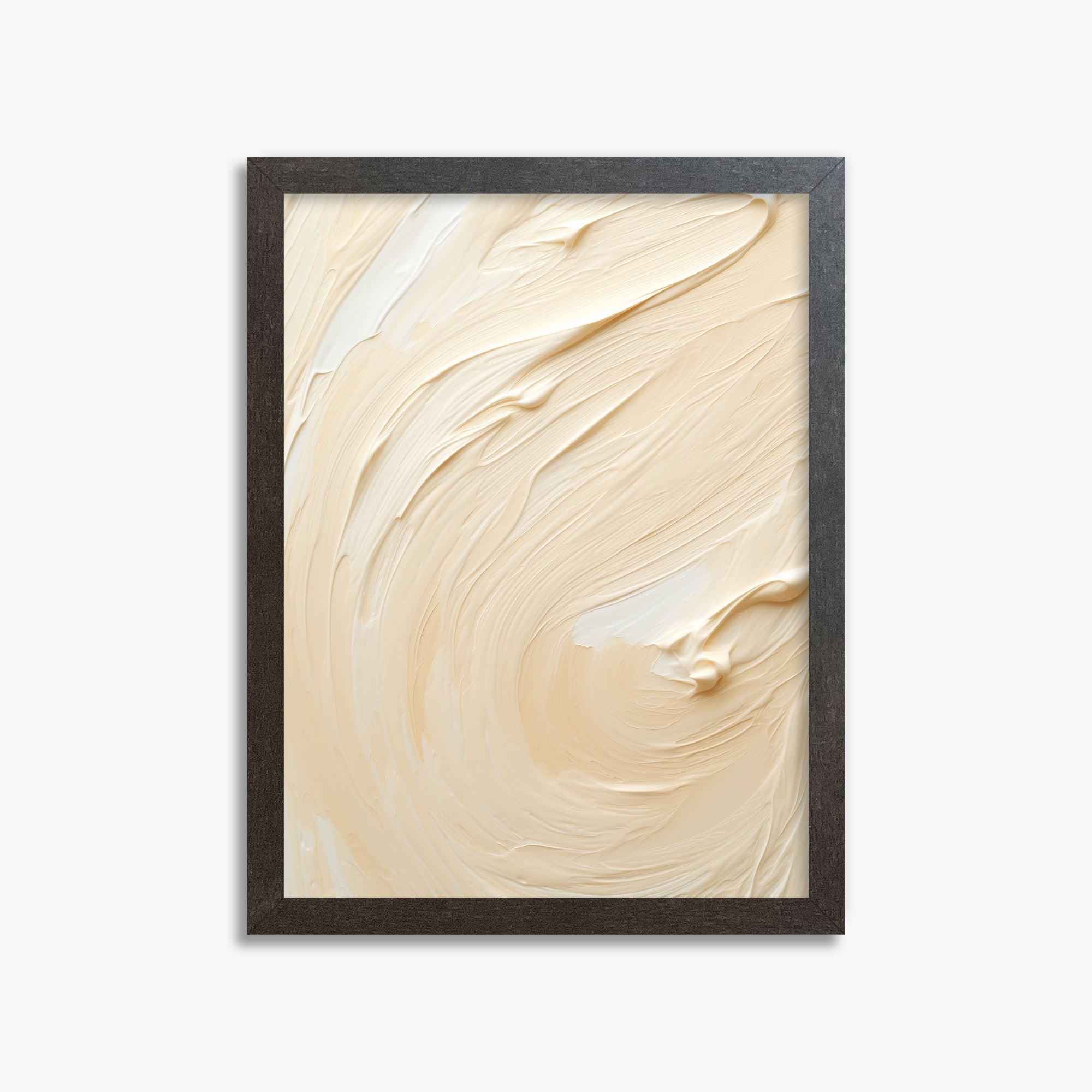Vanilla Swirl Serenity, 30x40cm Framed Art Reproduction With Espresso Frame