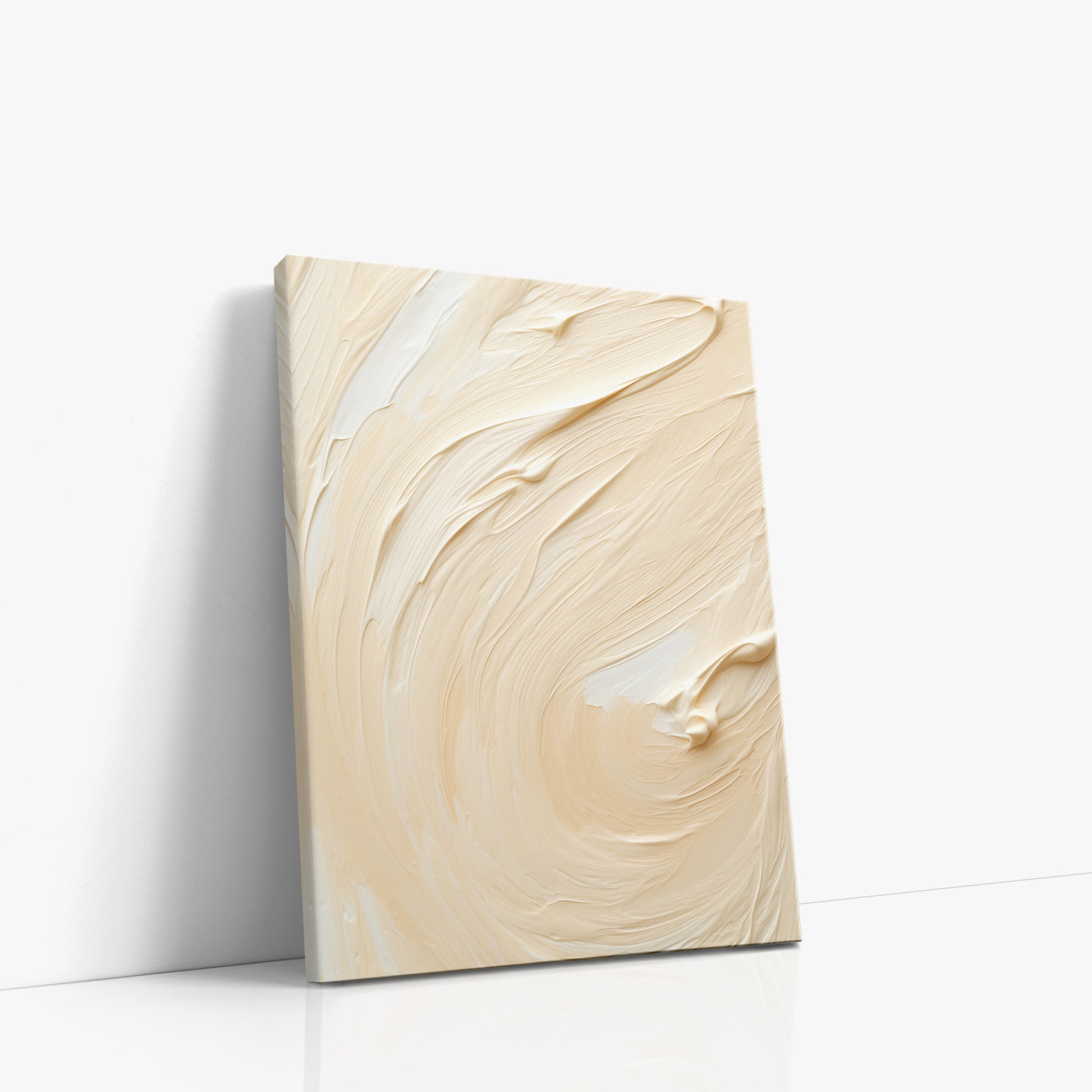 Vanilla Swirl Serenity, 30x40cm Satin Canvas Art Reproduction Left Angle