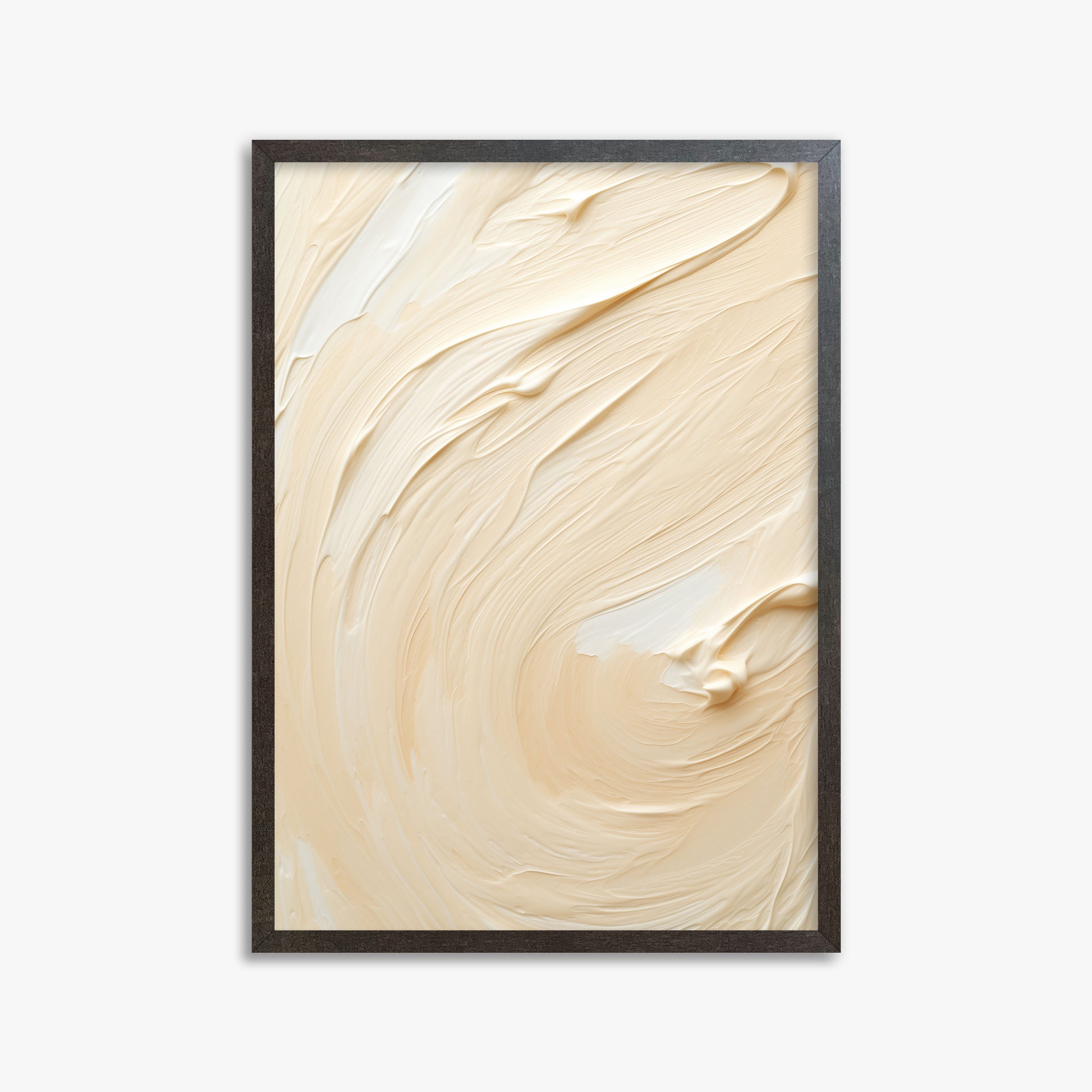 Vanilla Swirl Serenity, 50x70cm Framed Art Reproduction With Espresso Frame
