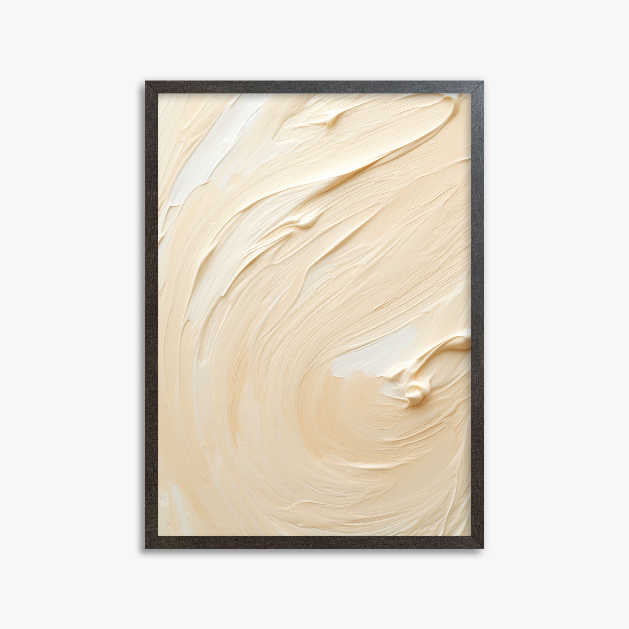 Vanilla Swirl Serenity, 50x70cm Framed Art Reproduction With Espresso Frame