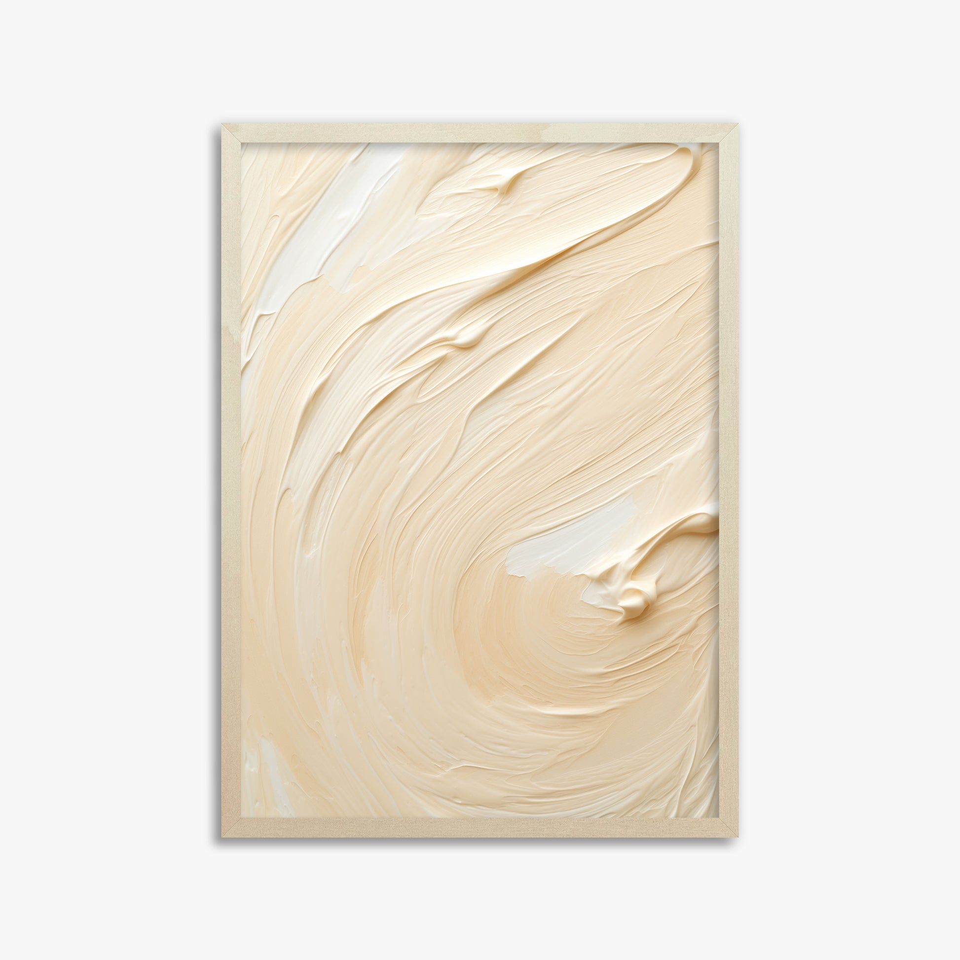 Vanilla Swirl Serenity, 50x70cm Framed Art Reproduction With Lime Wood Frame