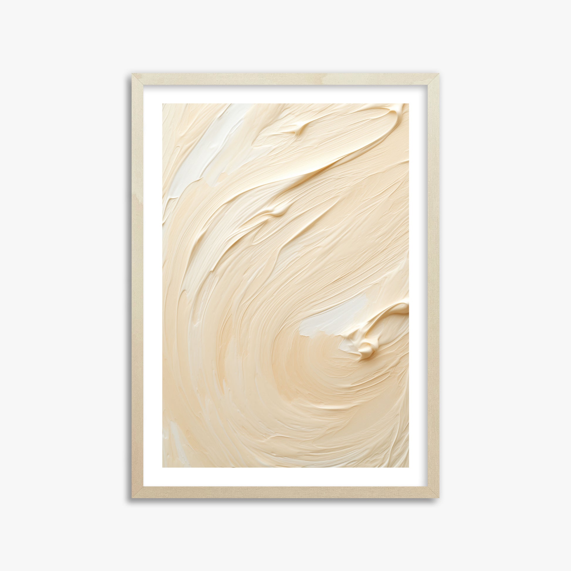 Vanilla Swirl Serenity, 50x70cm Framed Art Reproduction With Lime Wood Frame