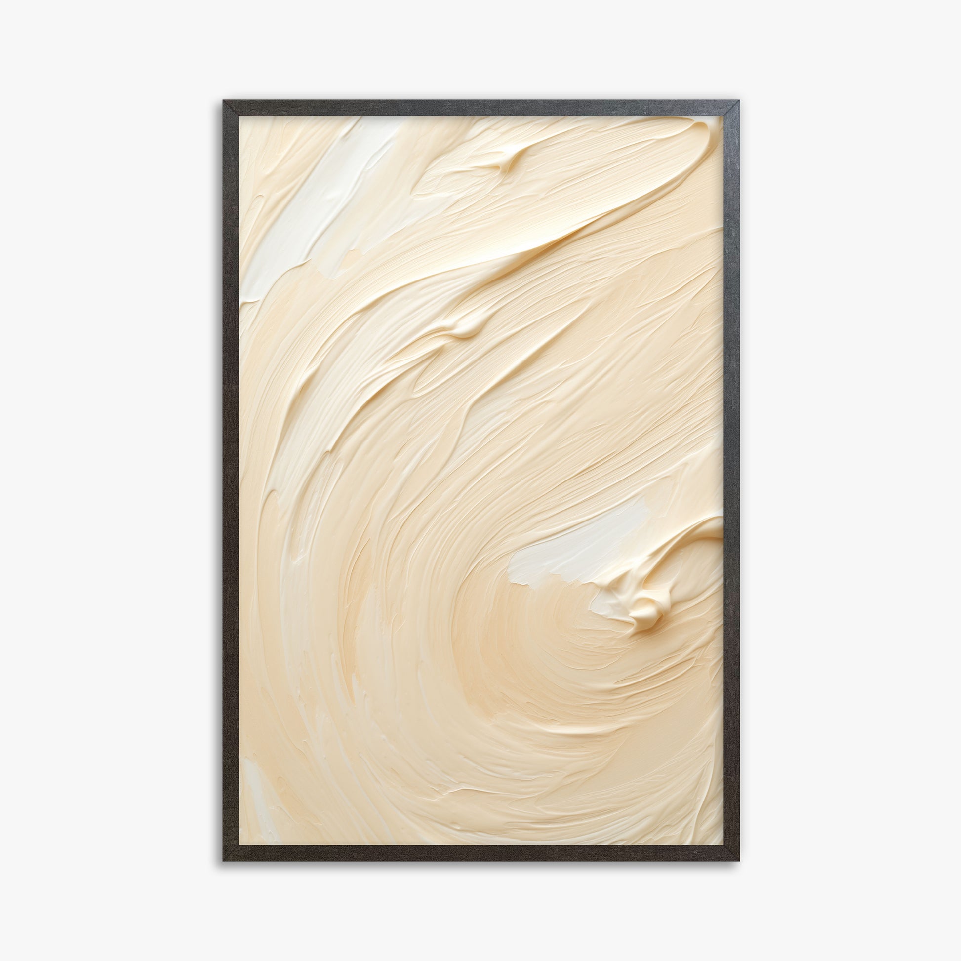 Vanilla Swirl Serenity, 61x91cm Framed Art Reproduction With Espresso Frame