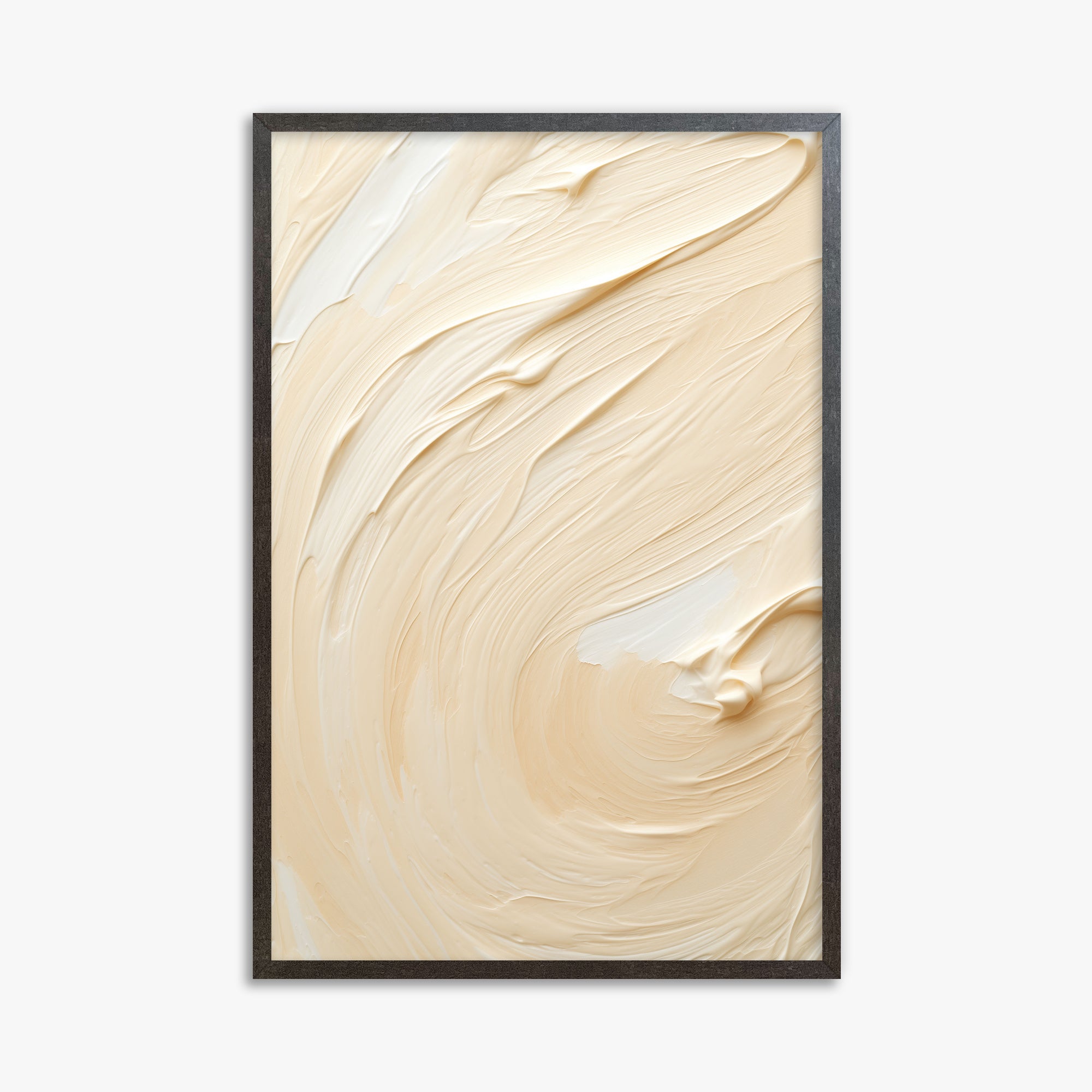Vanilla Swirl Serenity, 61x91cm Framed Art Reproduction With Espresso Frame