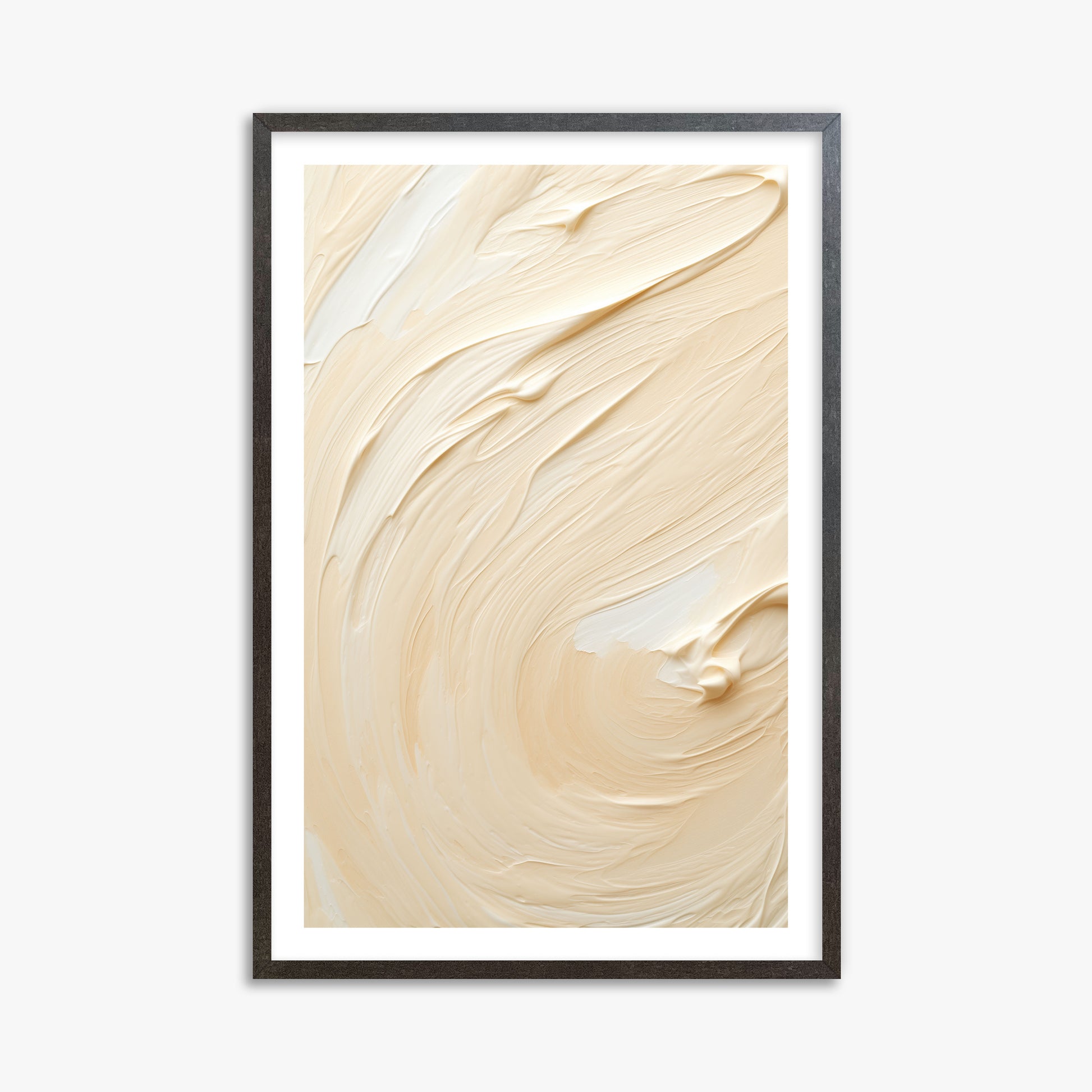 Vanilla Swirl Serenity, 61x91cm Framed Art Reproduction With Espresso Frame