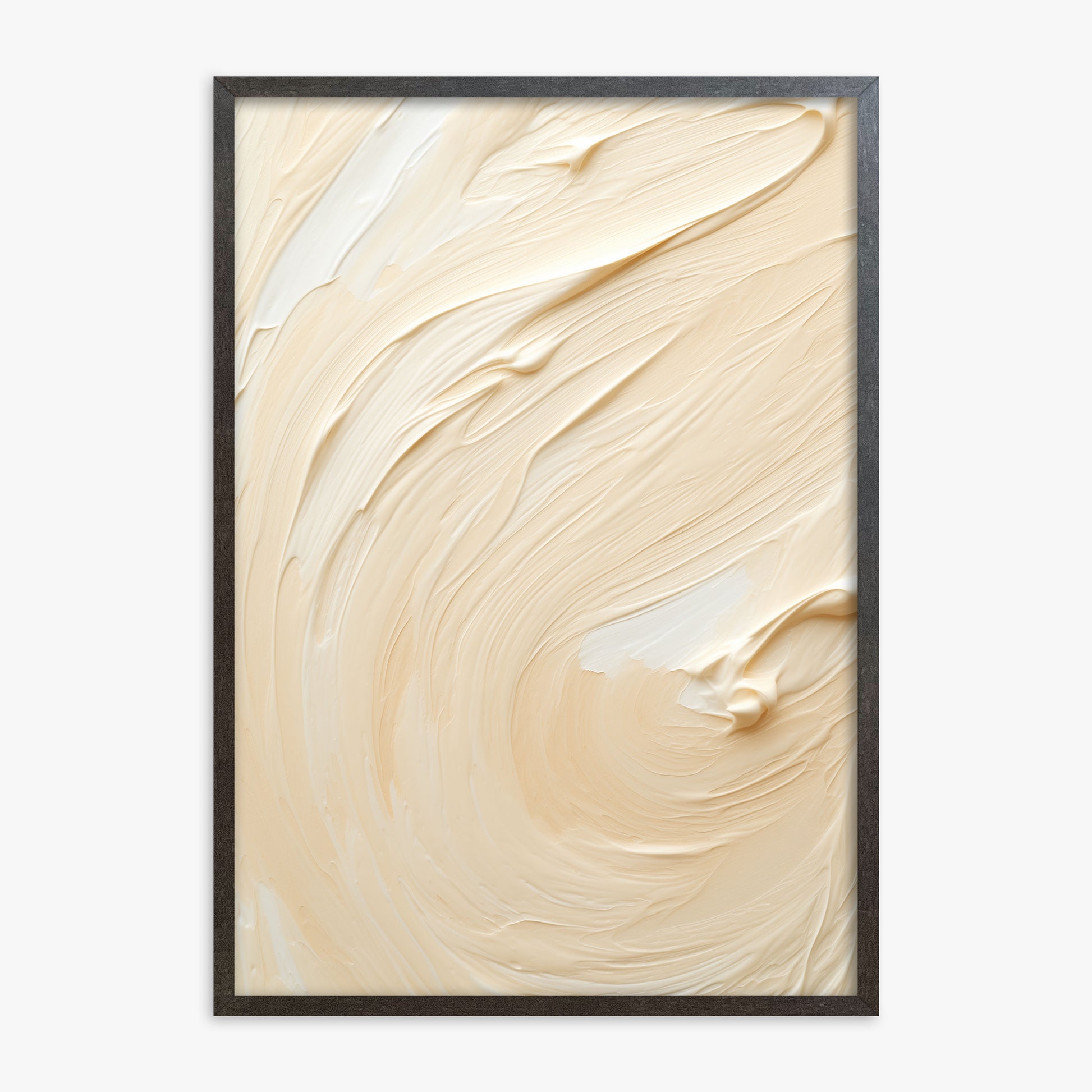 Vanilla Swirl Serenity, 70x100cm Framed Art Reproduction With Espresso Frame