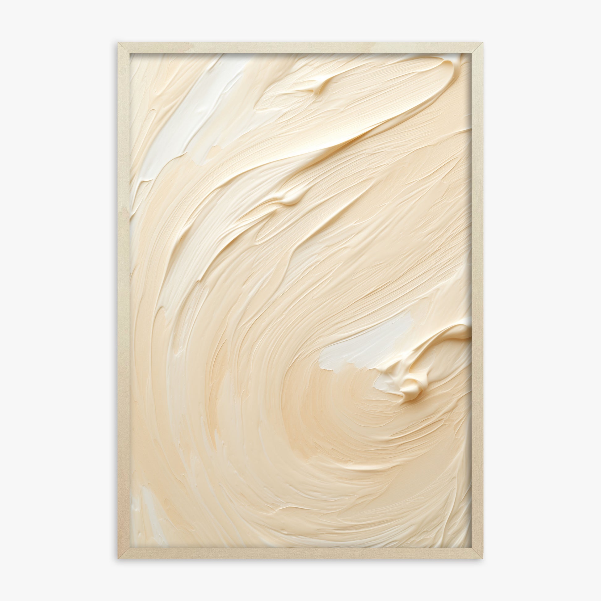 Vanilla Swirl Serenity, 70x100cm Framed Art Reproduction With Lime Wood Frame