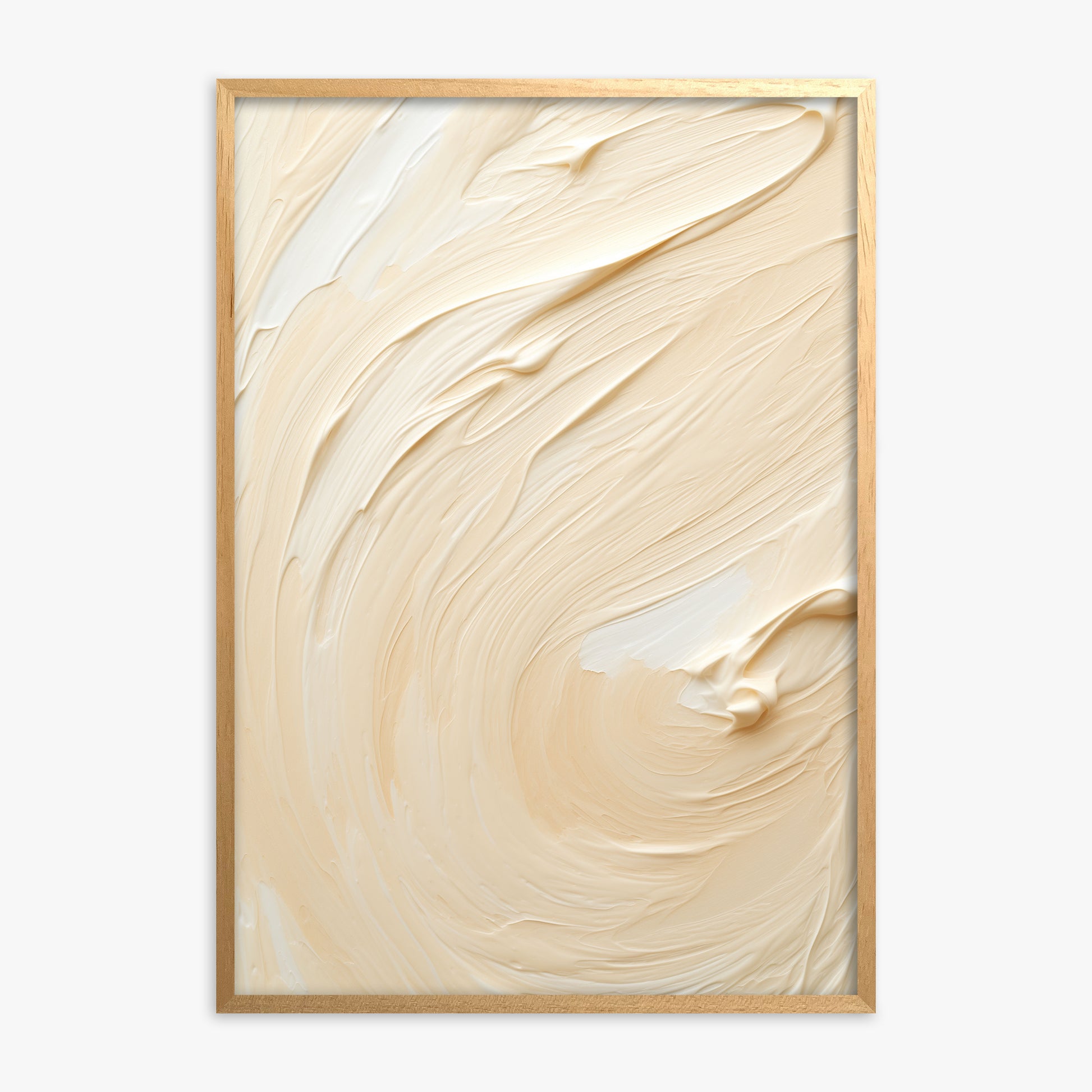 Vanilla Swirl Serenity, Oak Framed Poster With Oak Frame