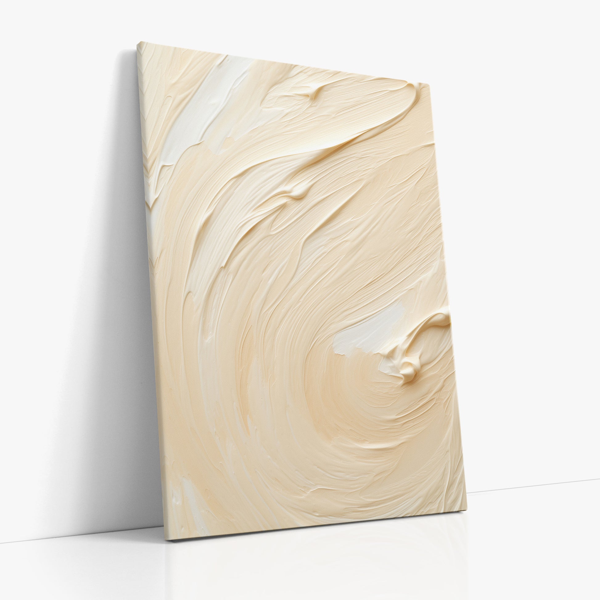 Vanilla Swirl Serenity, 70x100cm Satin Canvas Art Reproduction Left Angle
