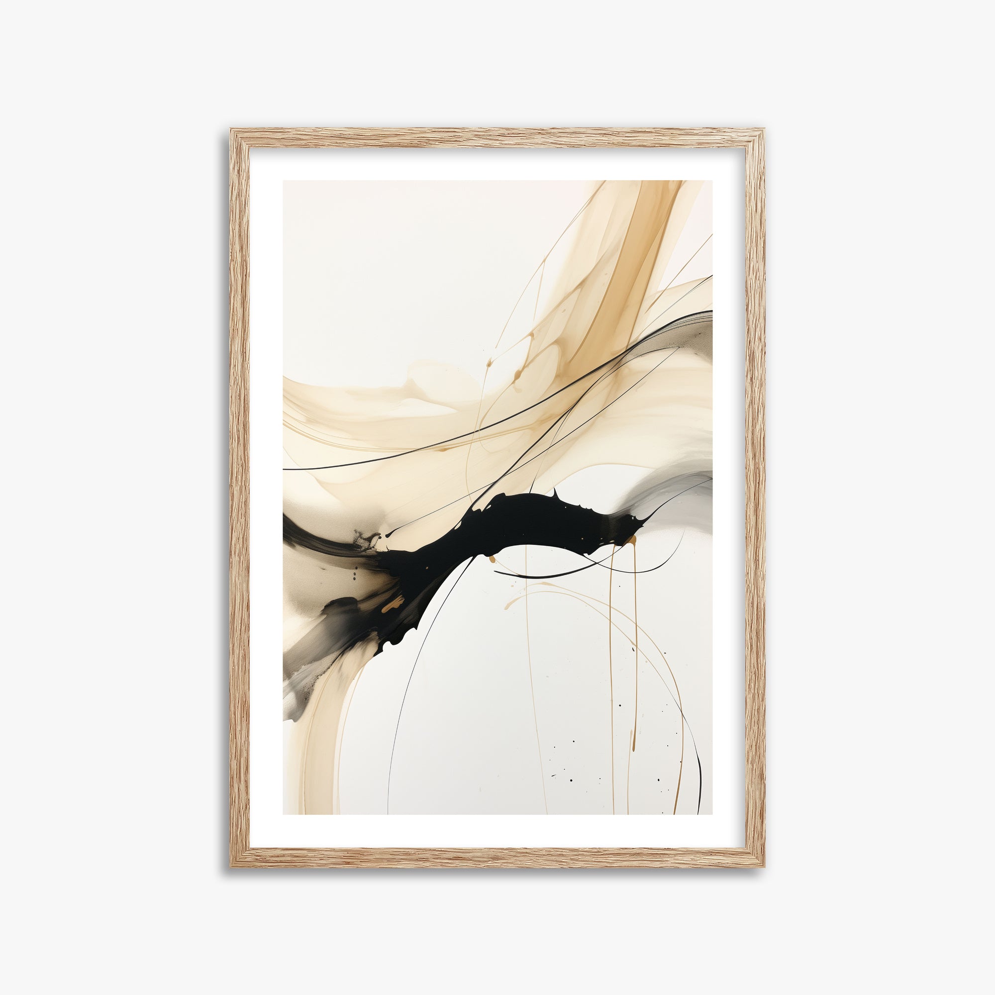 Gilded Blending, 50x70cm Framed Poster With Raw Oak Frame