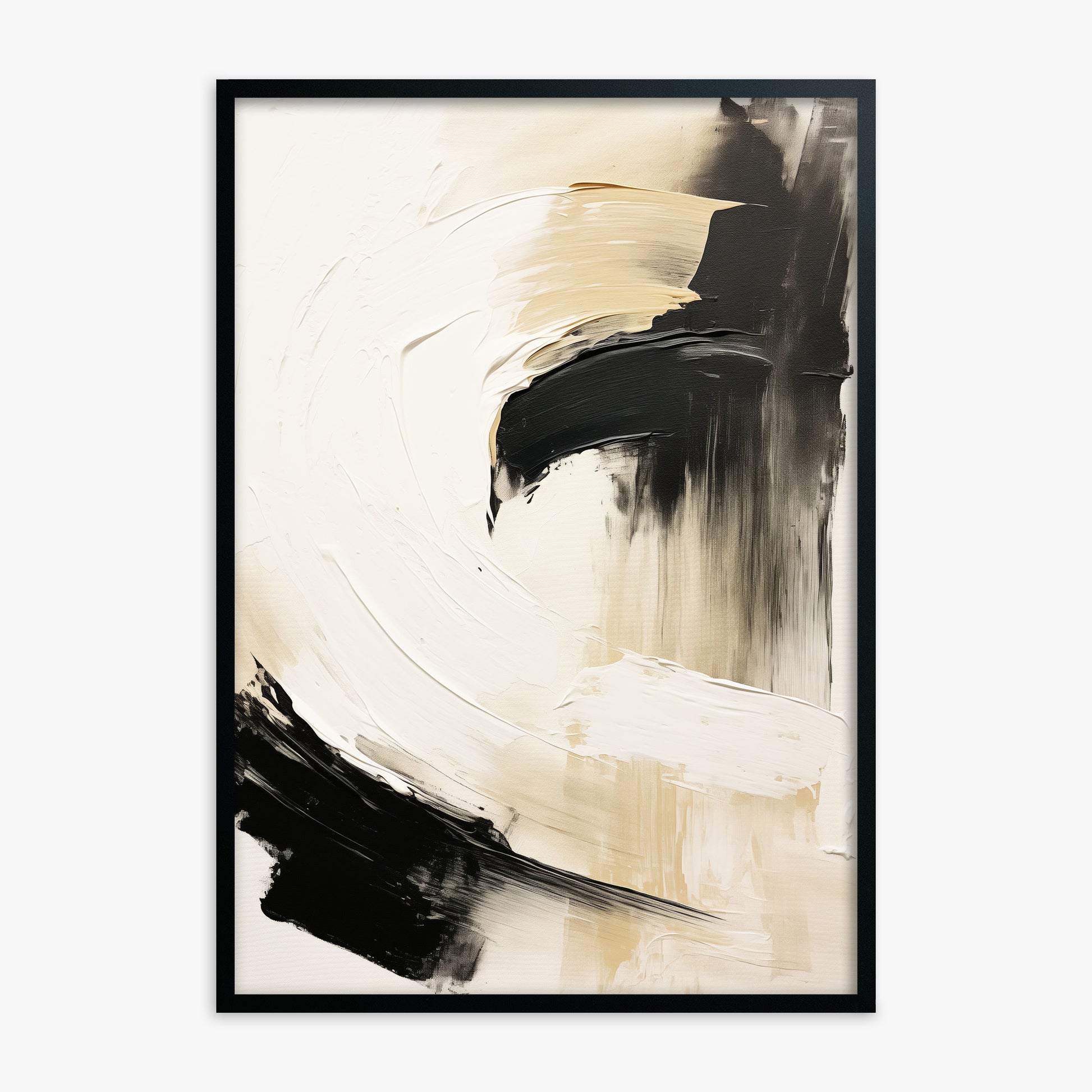 Crescent Anchor, Black Framed Poster With Black Frame