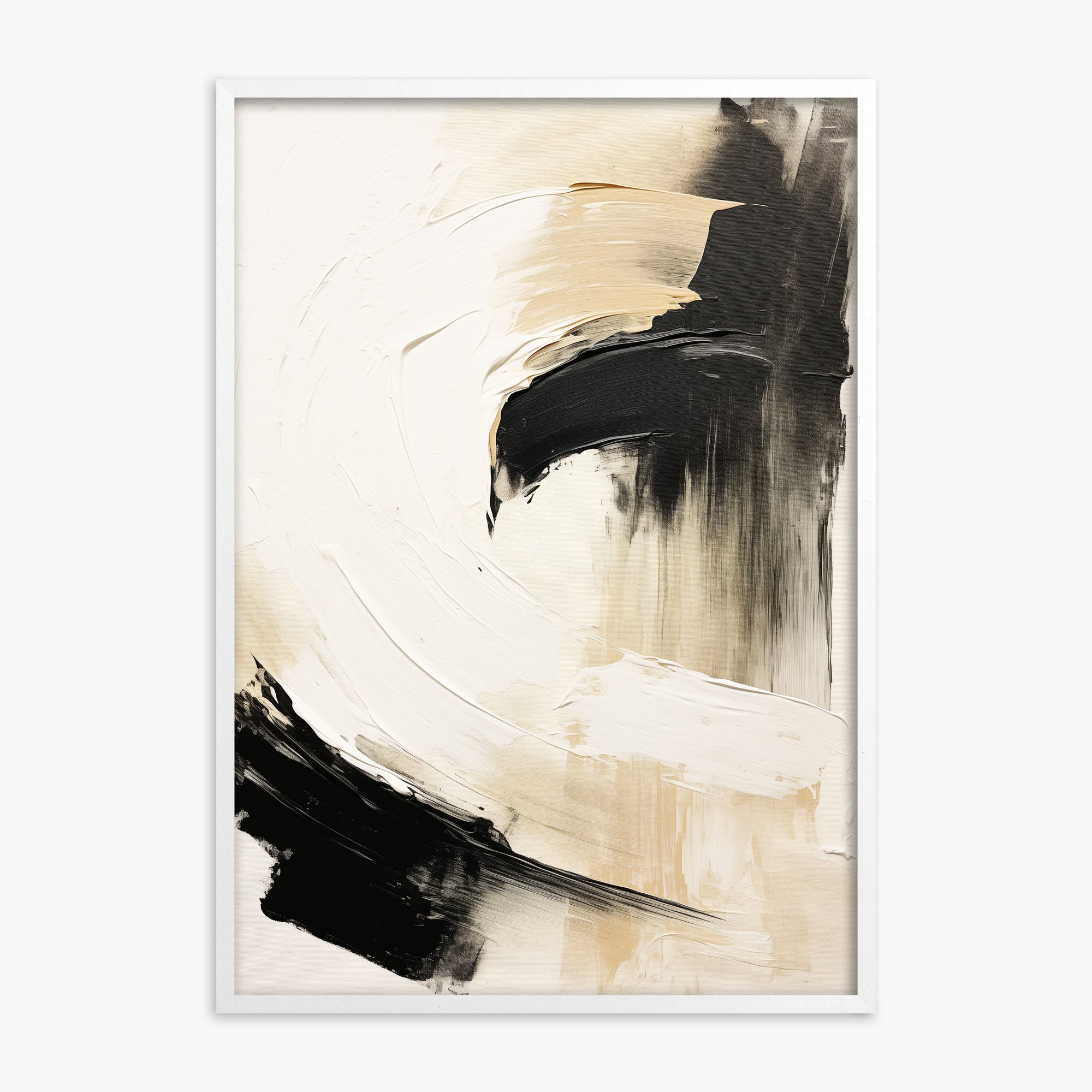 Crescent Anchor, White Framed Poster With White Frame