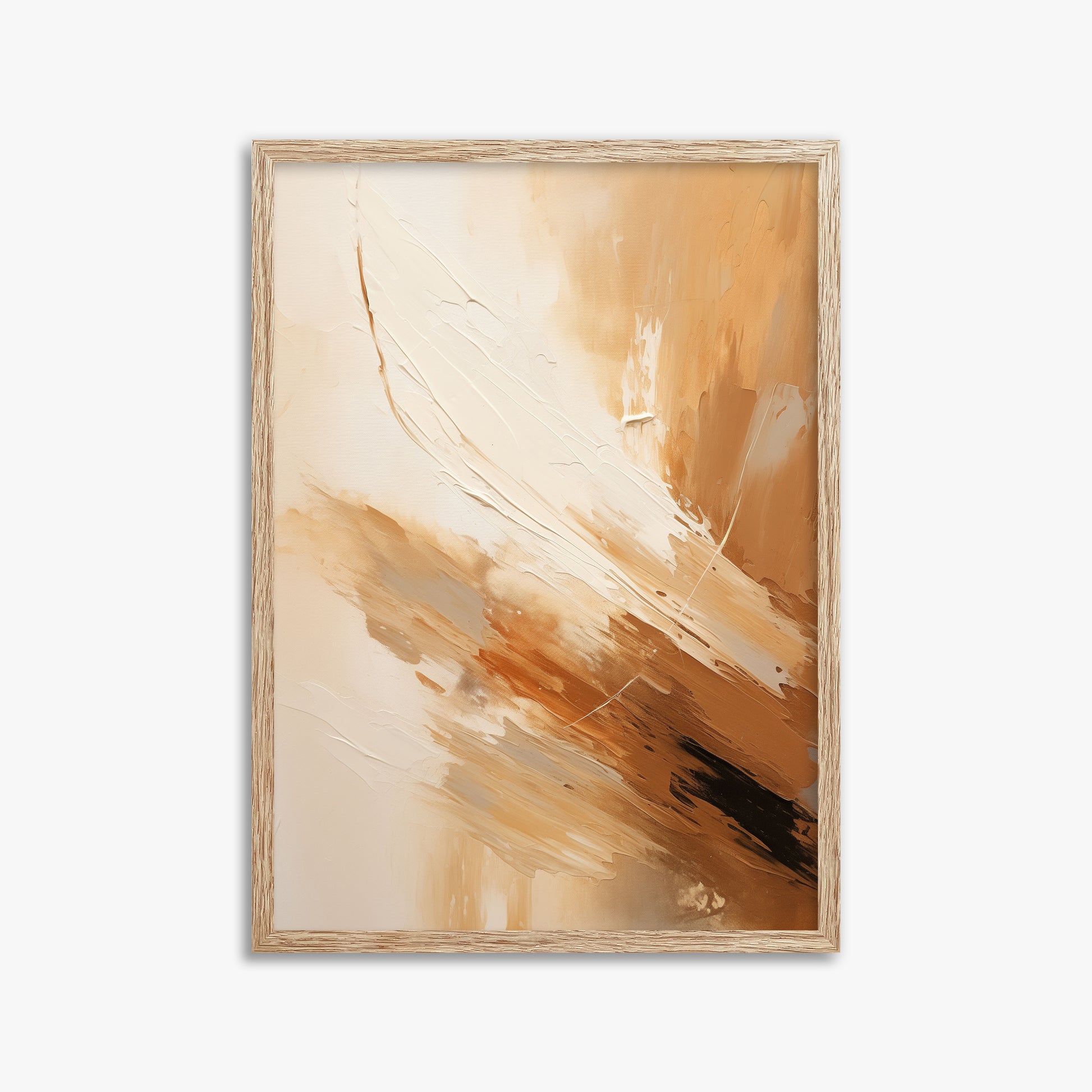 Desert Wind Abstract, 50x70cm Framed Poster With Raw Oak Frame