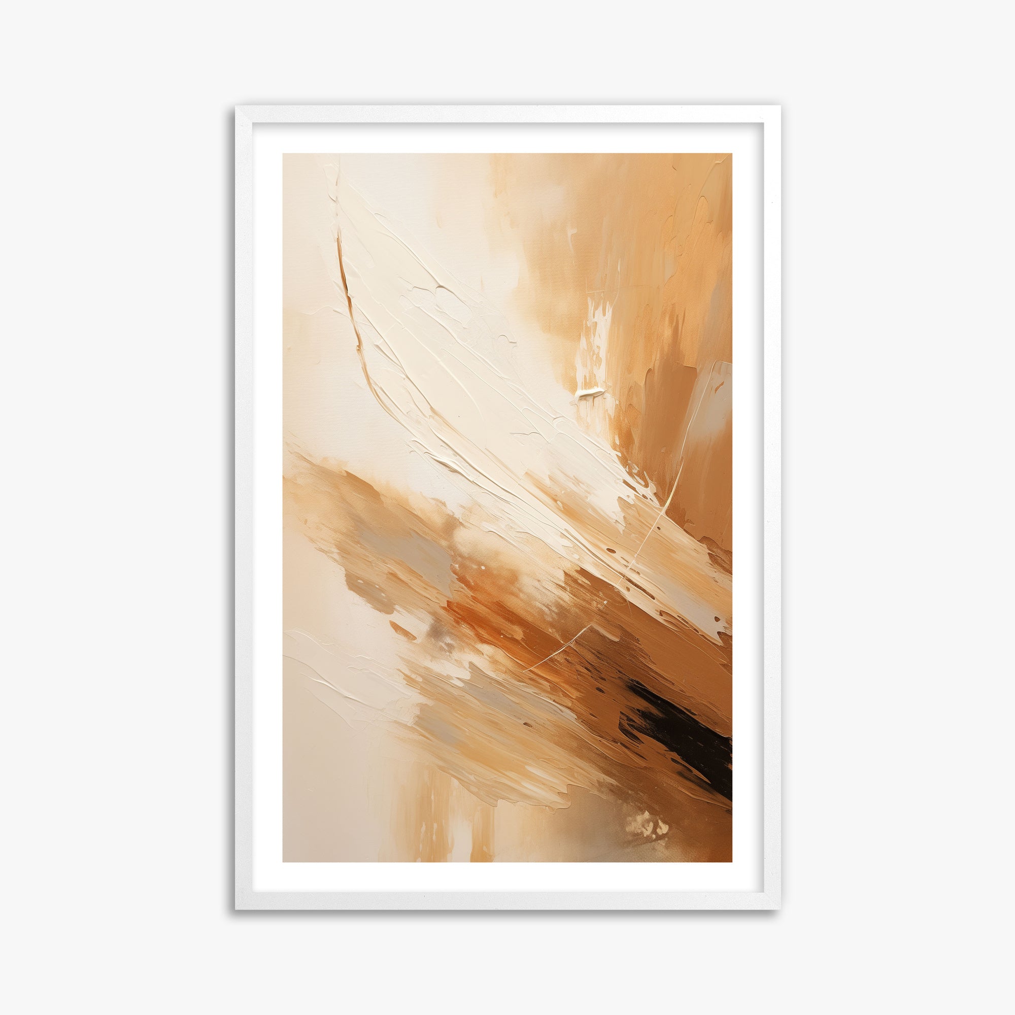 Desert Wind Abstract, 61x91cm Framed Poster With White Frame
