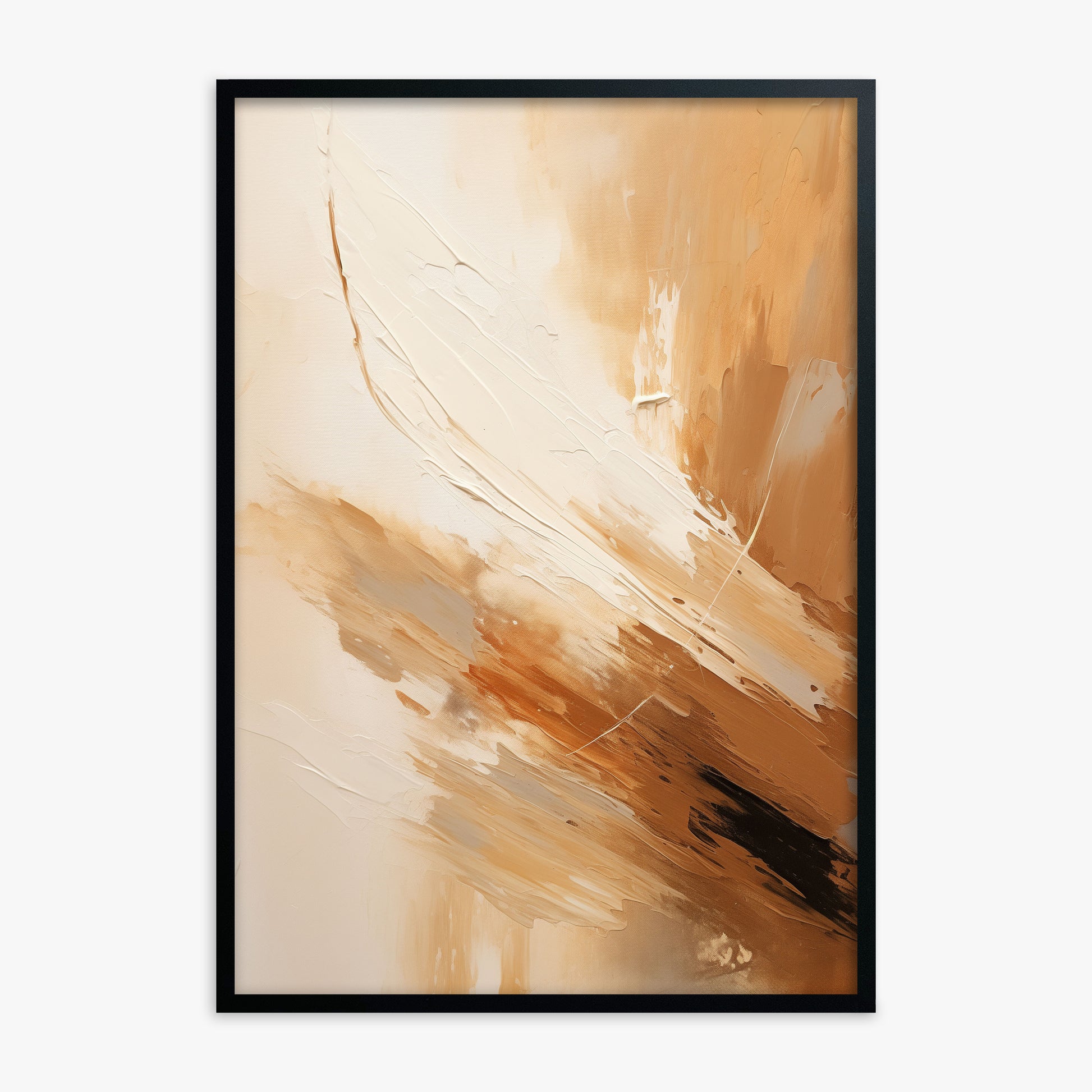 Desert Wind Abstract, Black Framed Poster With Black Frame