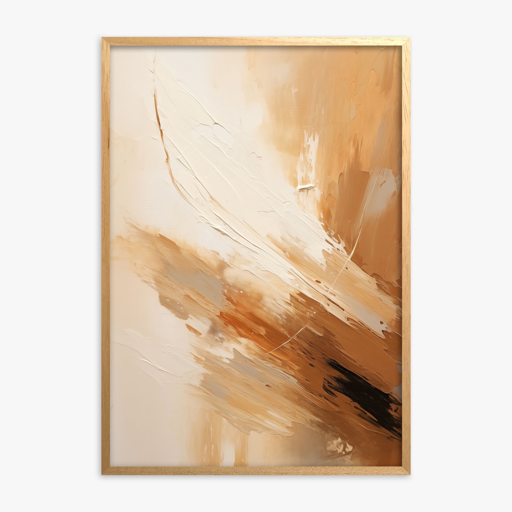Desert Wind Abstract, Oak Framed Poster With Oak Frame
