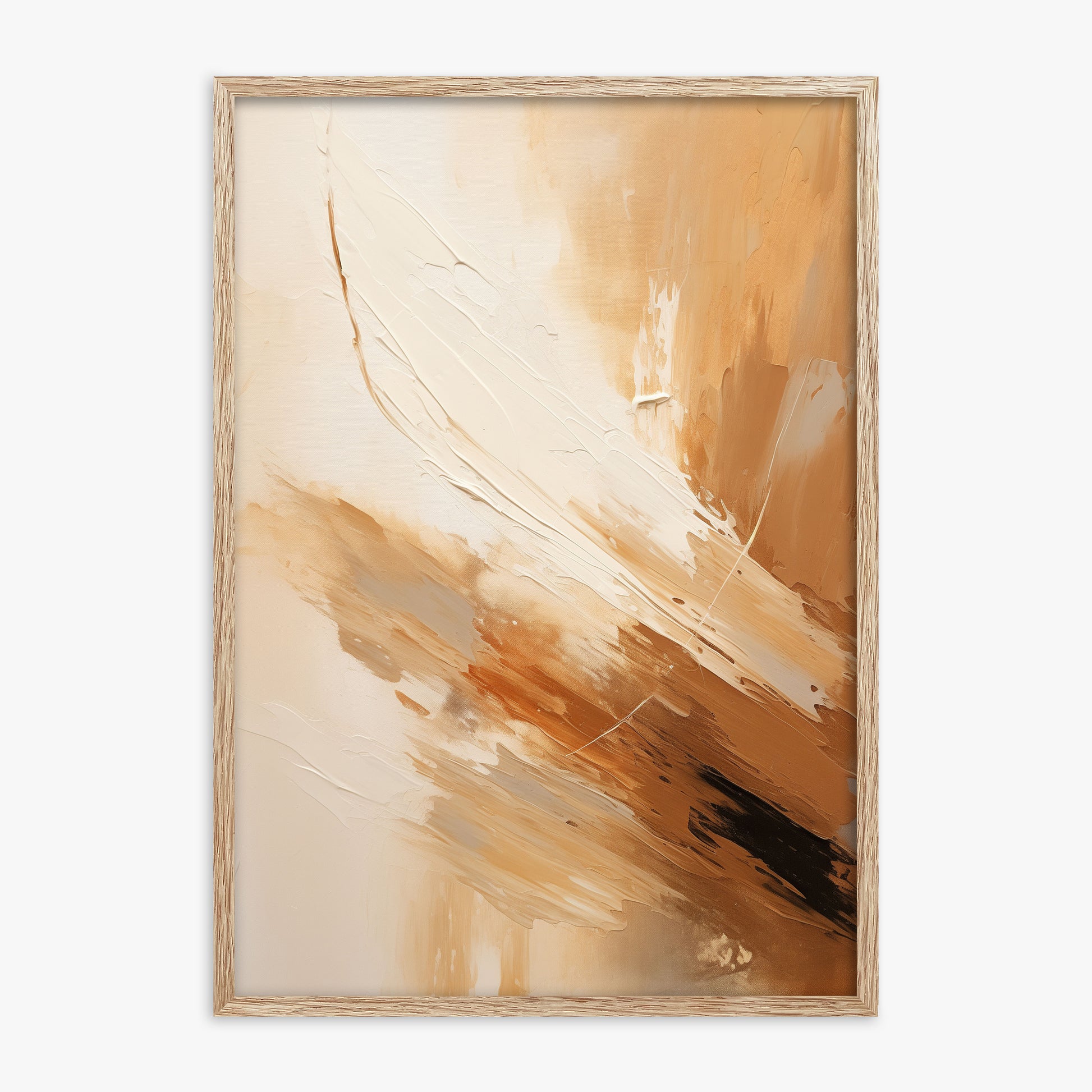 Desert Wind Abstract, 70x100cm Framed Poster With Raw Oak Frame