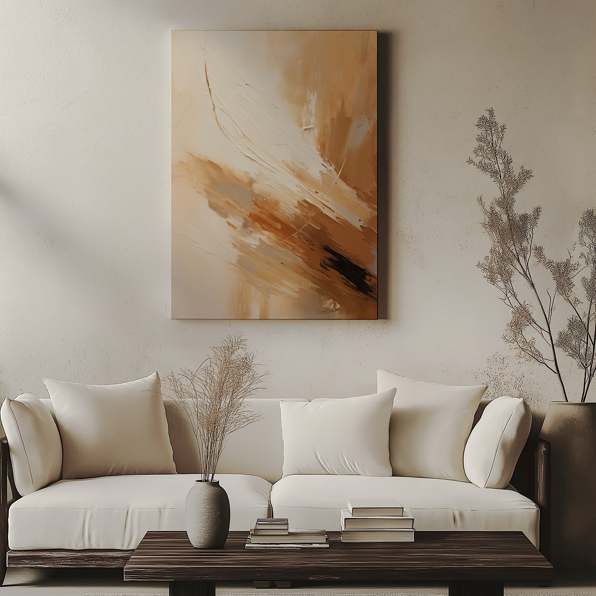 Design Concept No. 57 for Desert Wind Abstract Modern Satin Canvas Poster Art