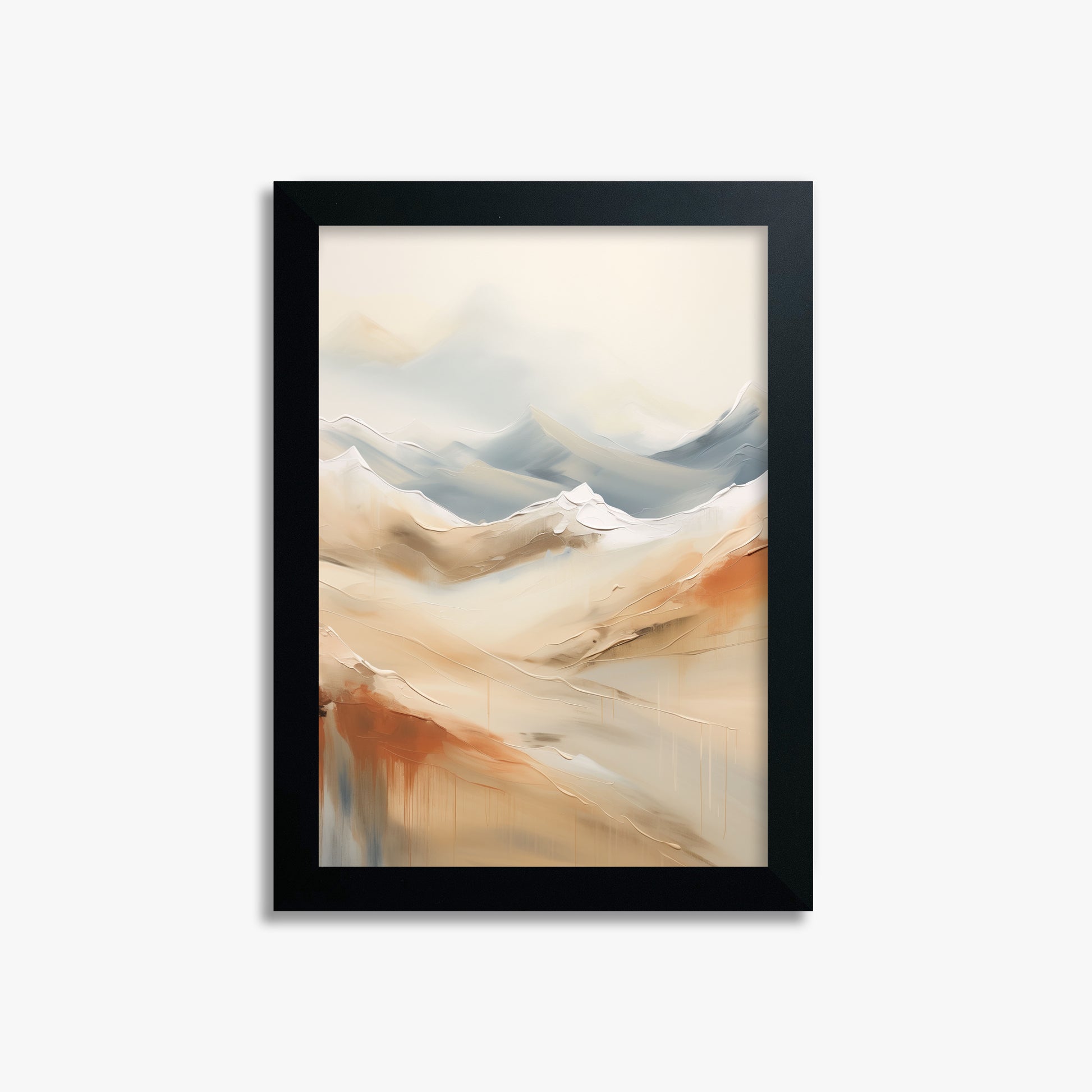 Serene Summit Haze, 21x30cm Framed Poster With Black Frame