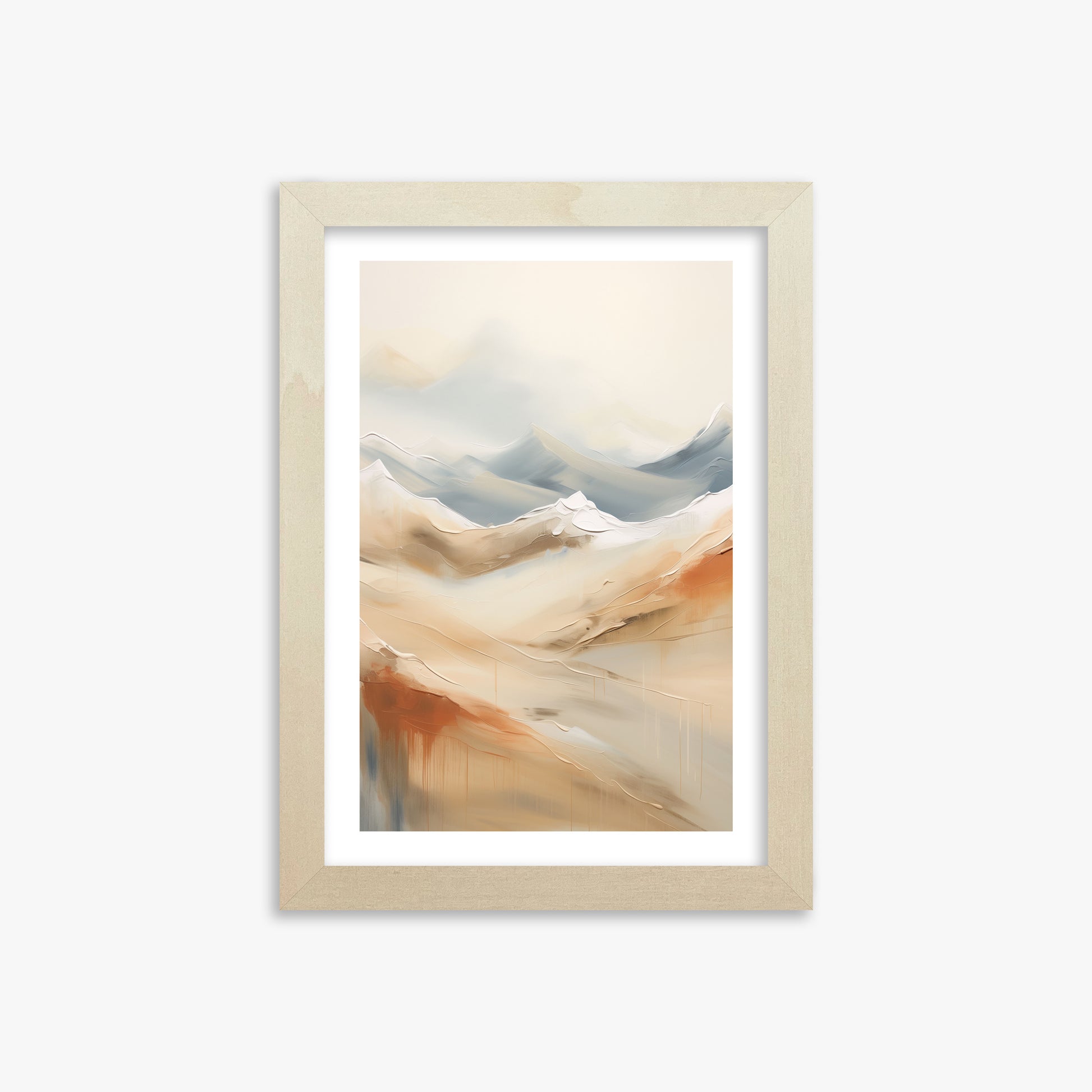 Serene Summit Haze, 21x30cm Framed Art Reproduction With Lime Wood Frame