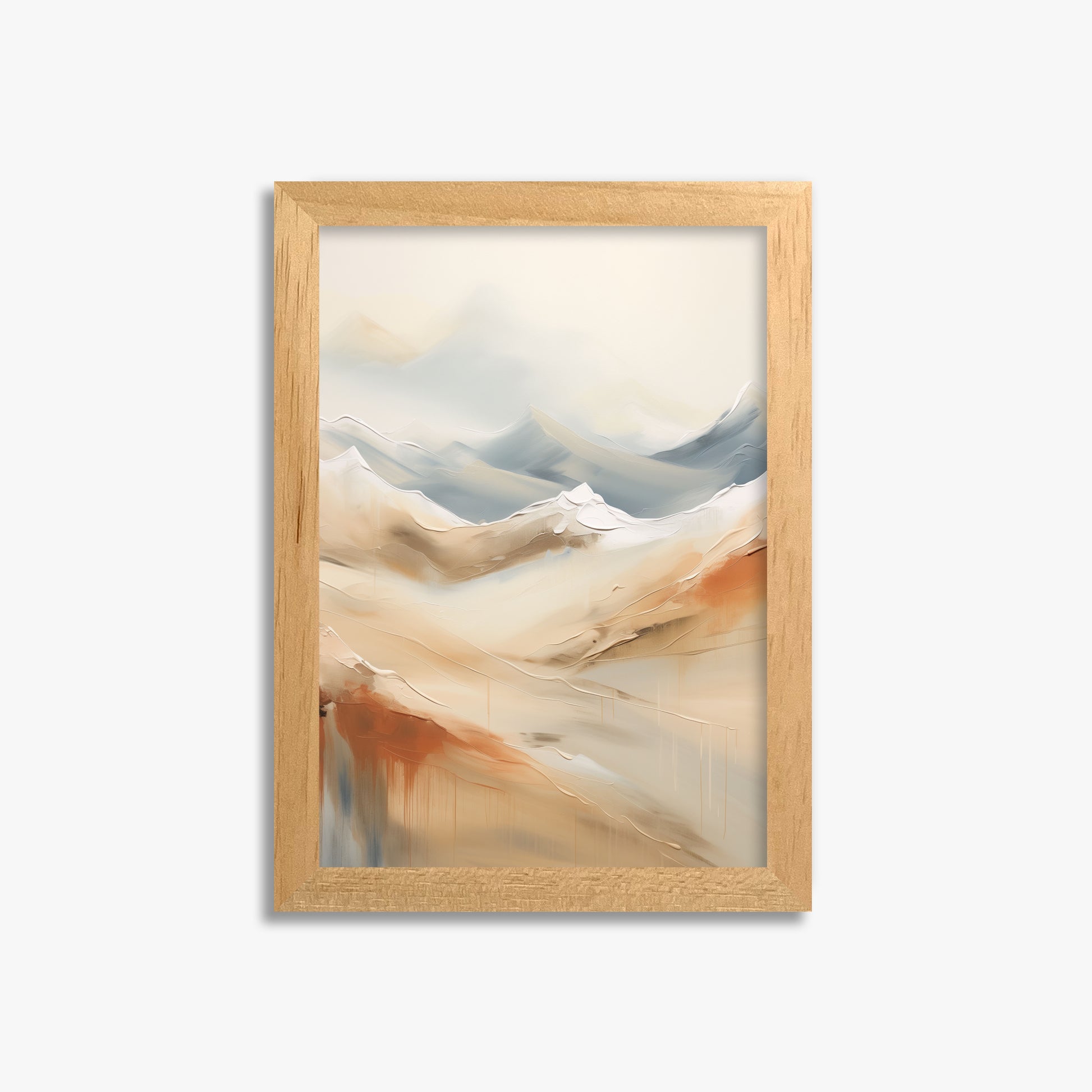 Serene Summit Haze, 21x30cm Framed Poster With Oak Frame