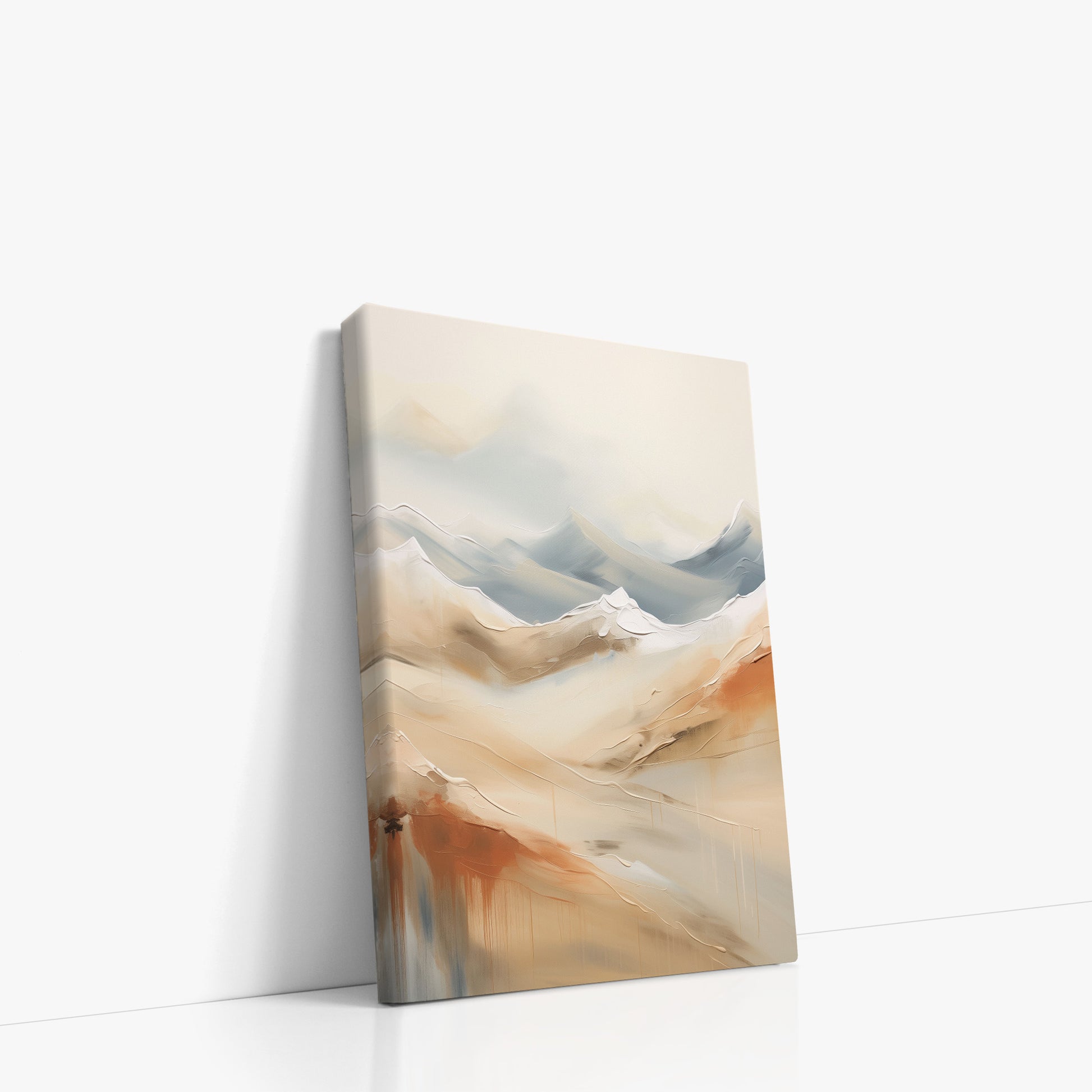 Serene Summit Haze, 21x30cm Satin Canvas Art Reproduction Left Angle