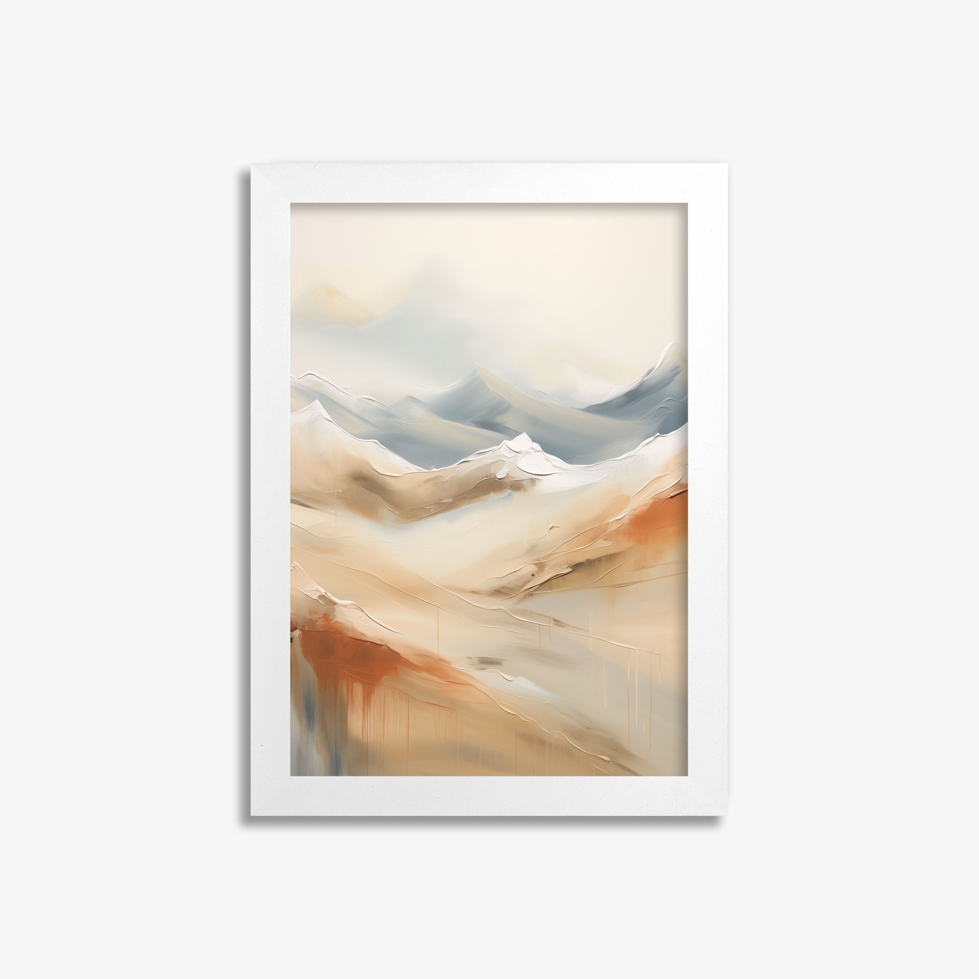 Serene Summit Haze, 21x30cm Framed Poster With White Frame