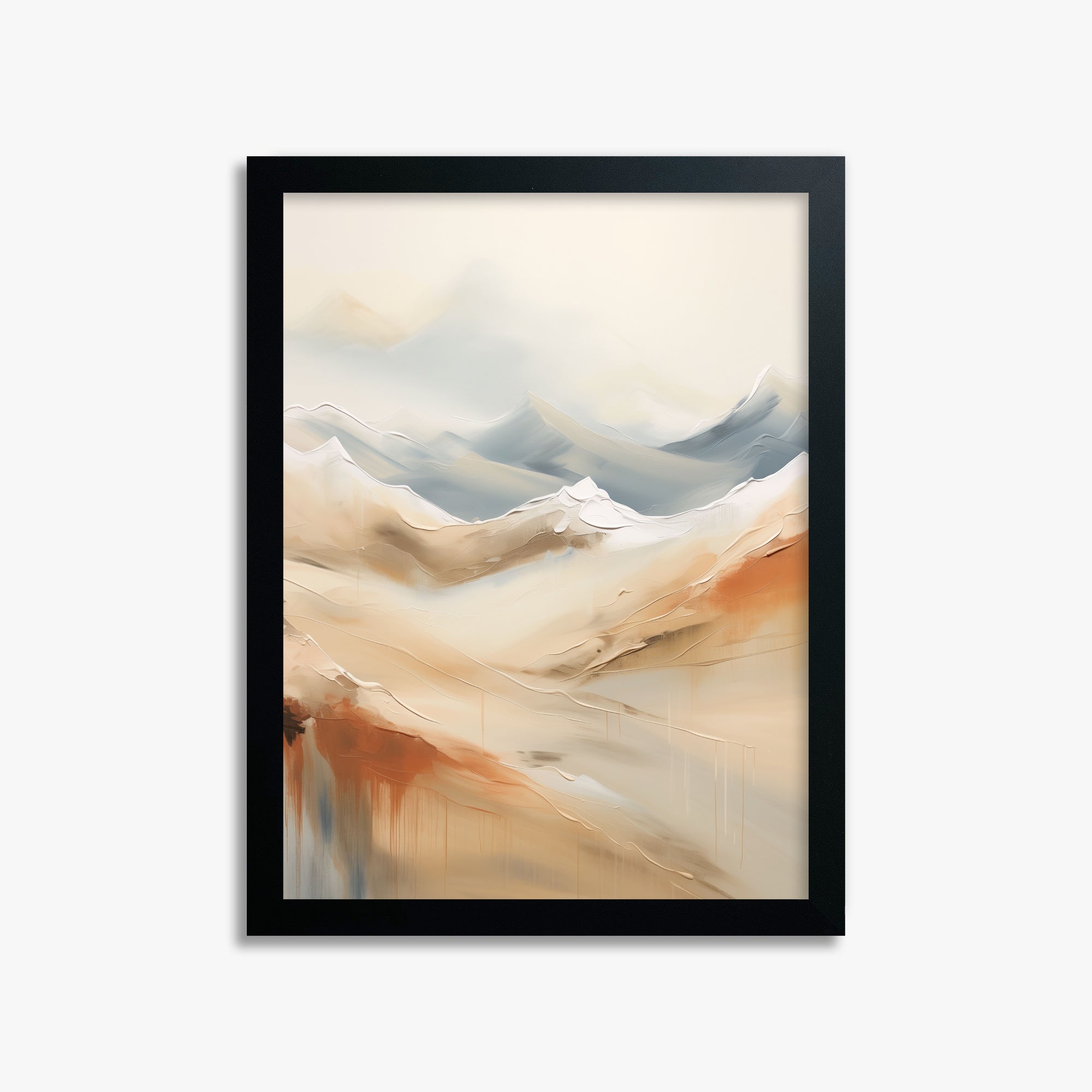 Serene Summit Haze, 30x40cm Framed Poster With Black Frame