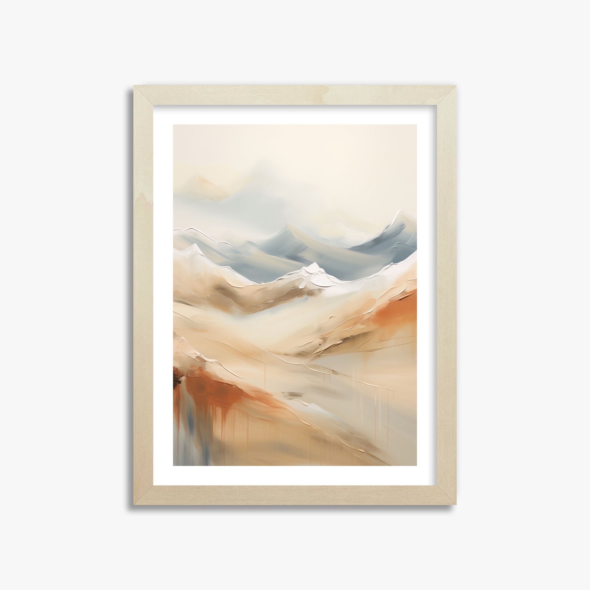 Serene Summit Haze, 30x40cm Framed Art Reproduction With Lime Wood Frame