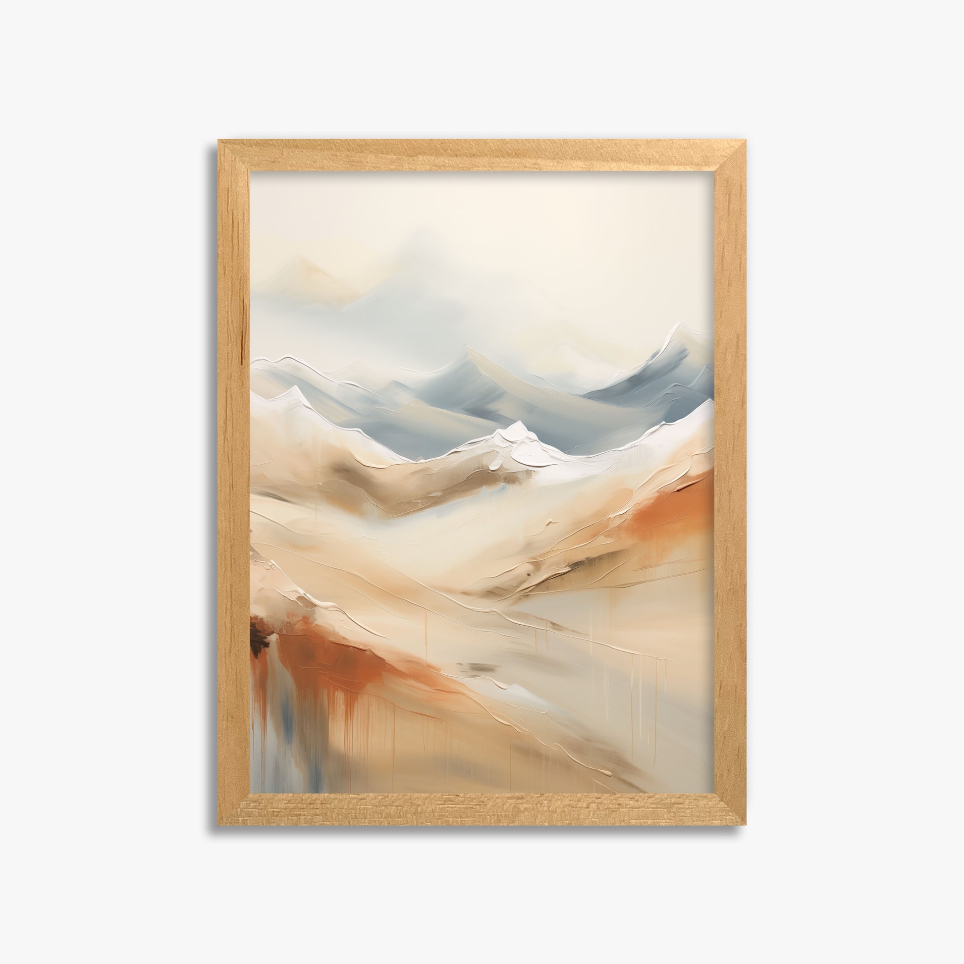 Serene Summit Haze, 30x40cm Framed Poster With Oak Frame