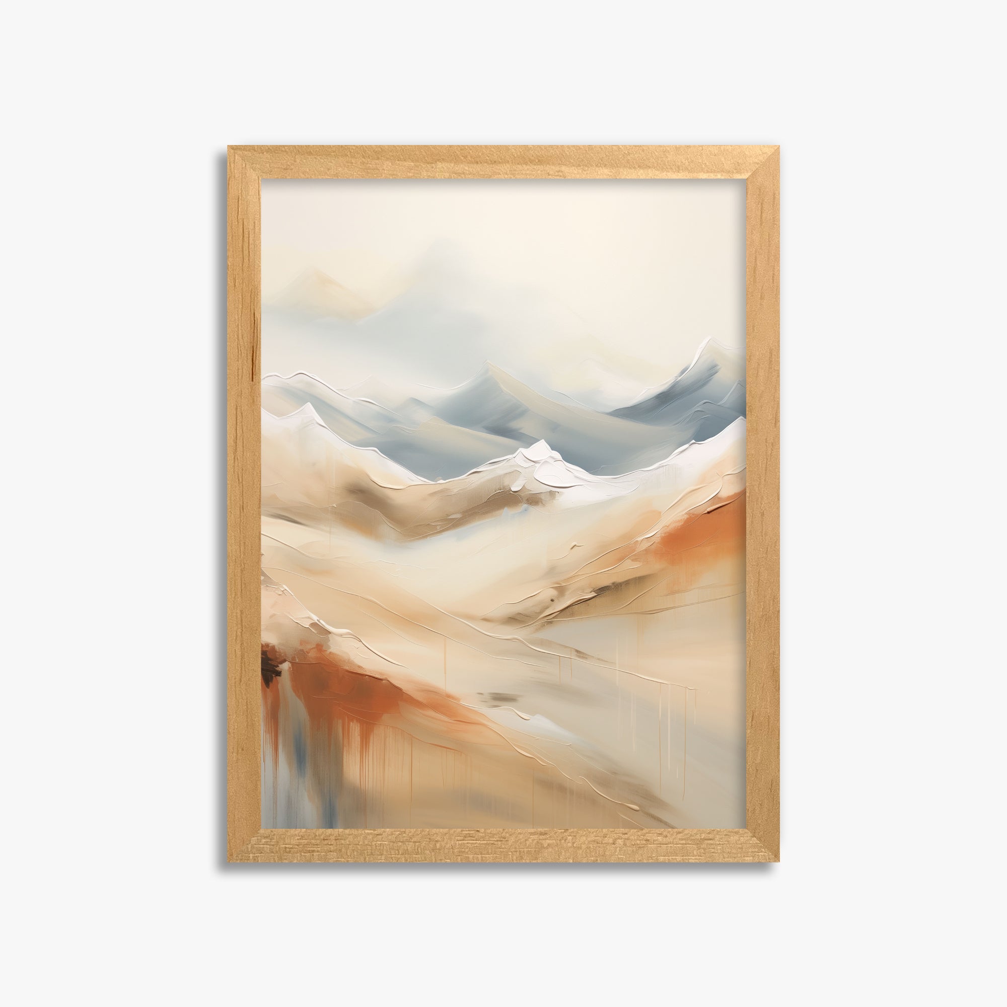 Serene Summit Haze, 30x40cm Framed Poster With Oak Frame