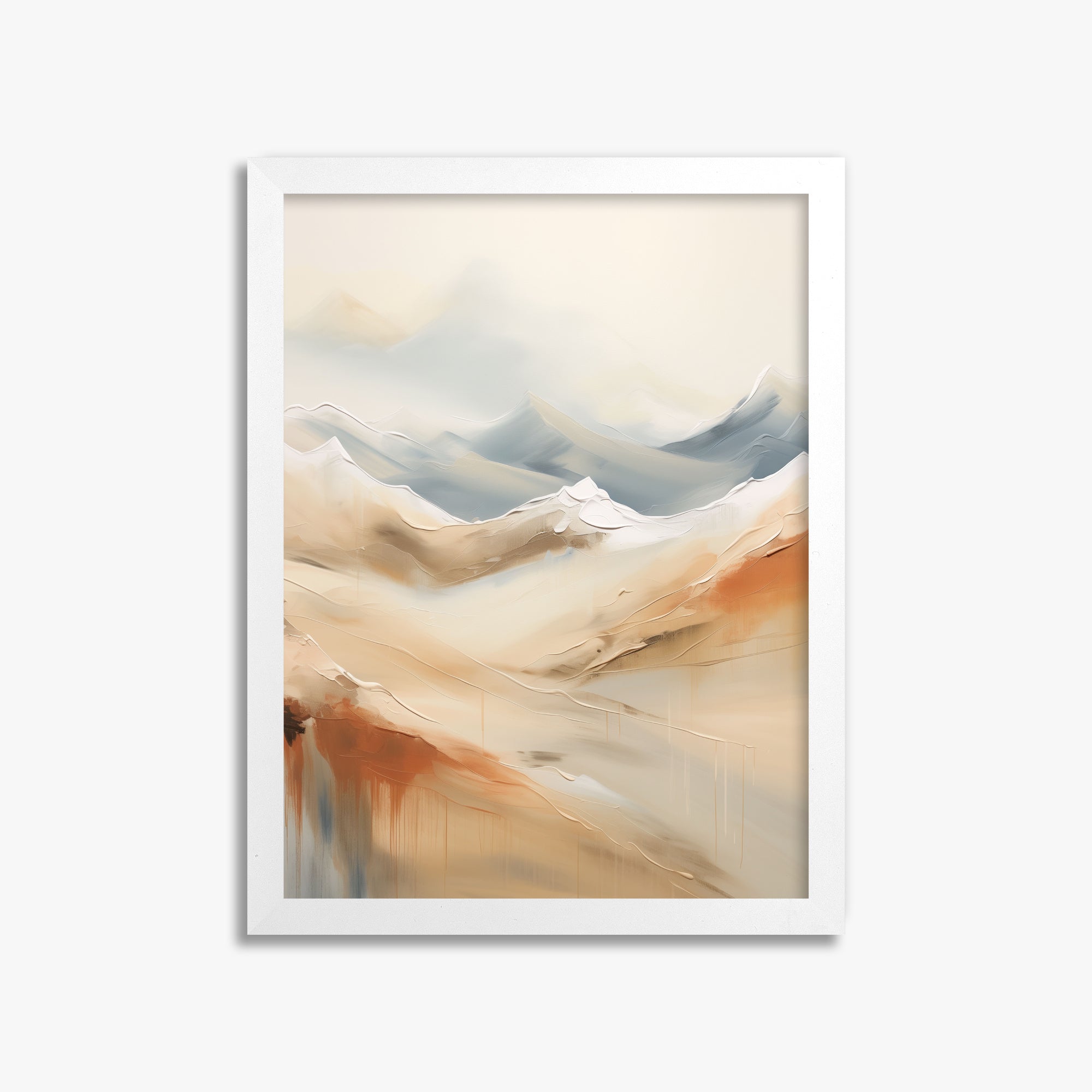 Serene Summit Haze, 30x40cm Framed Poster With White Frame