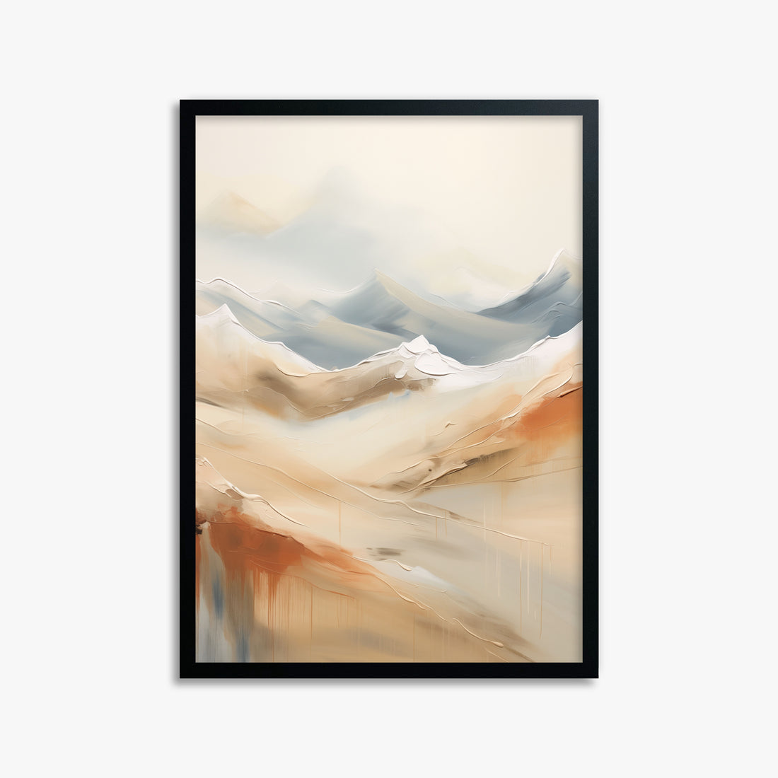 Serene Summit Haze, 50x70cm Framed Poster With Black Frame