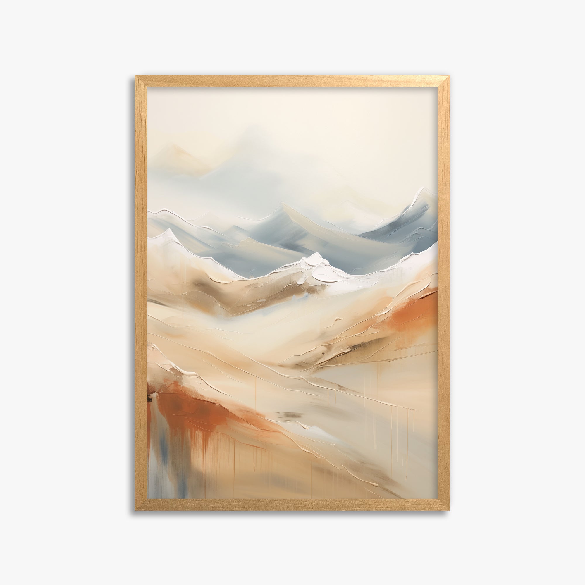 Serene Summit Haze, 50x70cm Framed Poster With Oak Frame