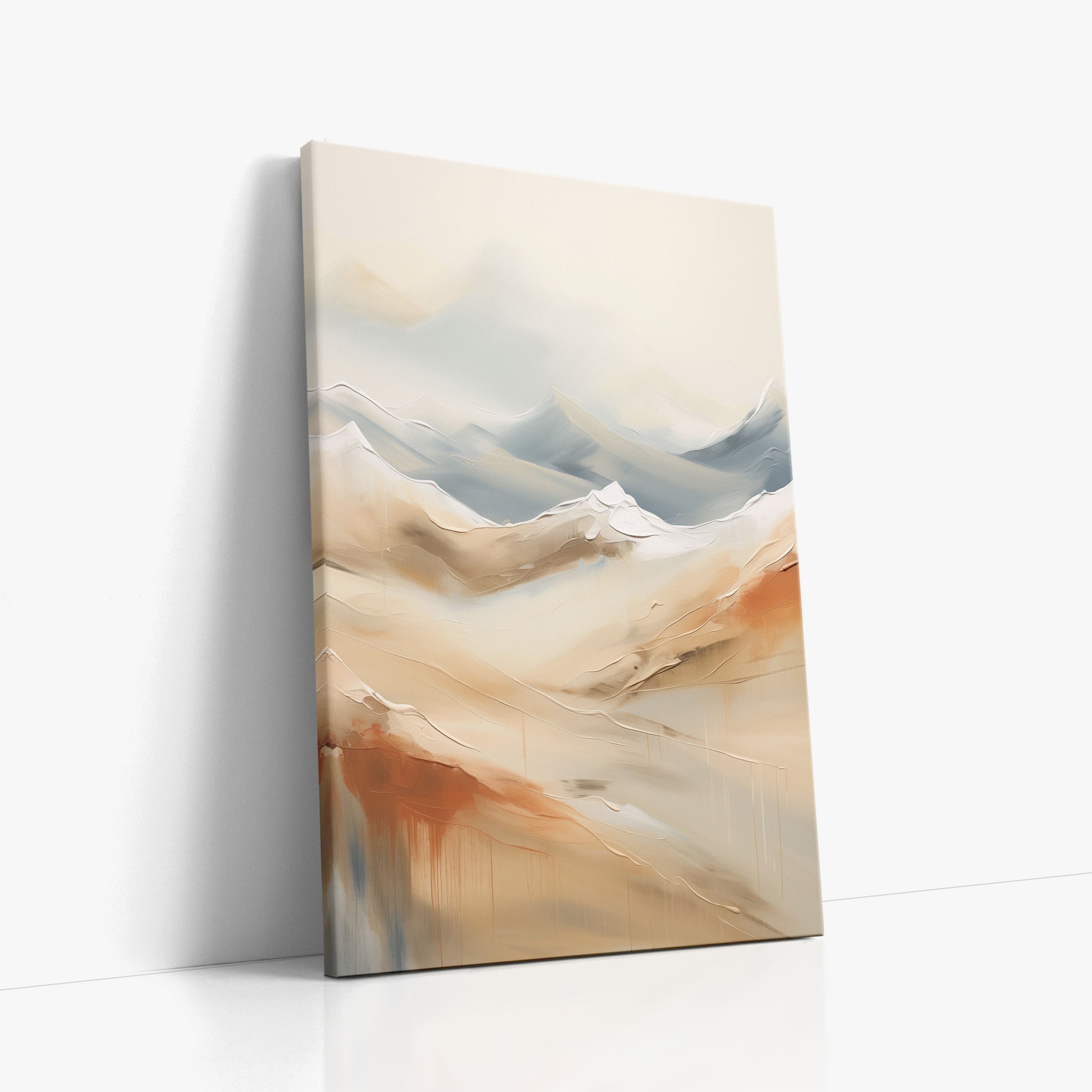 Serene Summit Haze, 60x90cm Satin Canvas Art Reproduction Left Angle