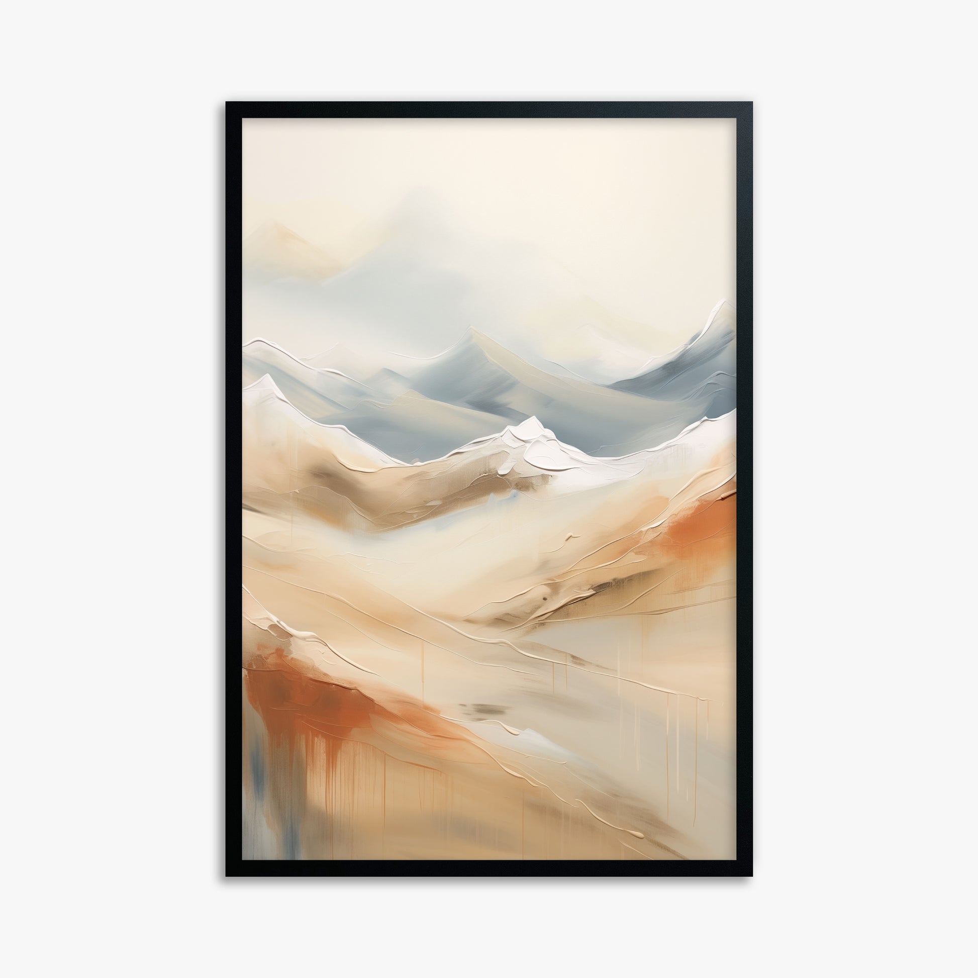 Serene Summit Haze, 61x91cm Framed Poster With Black Frame