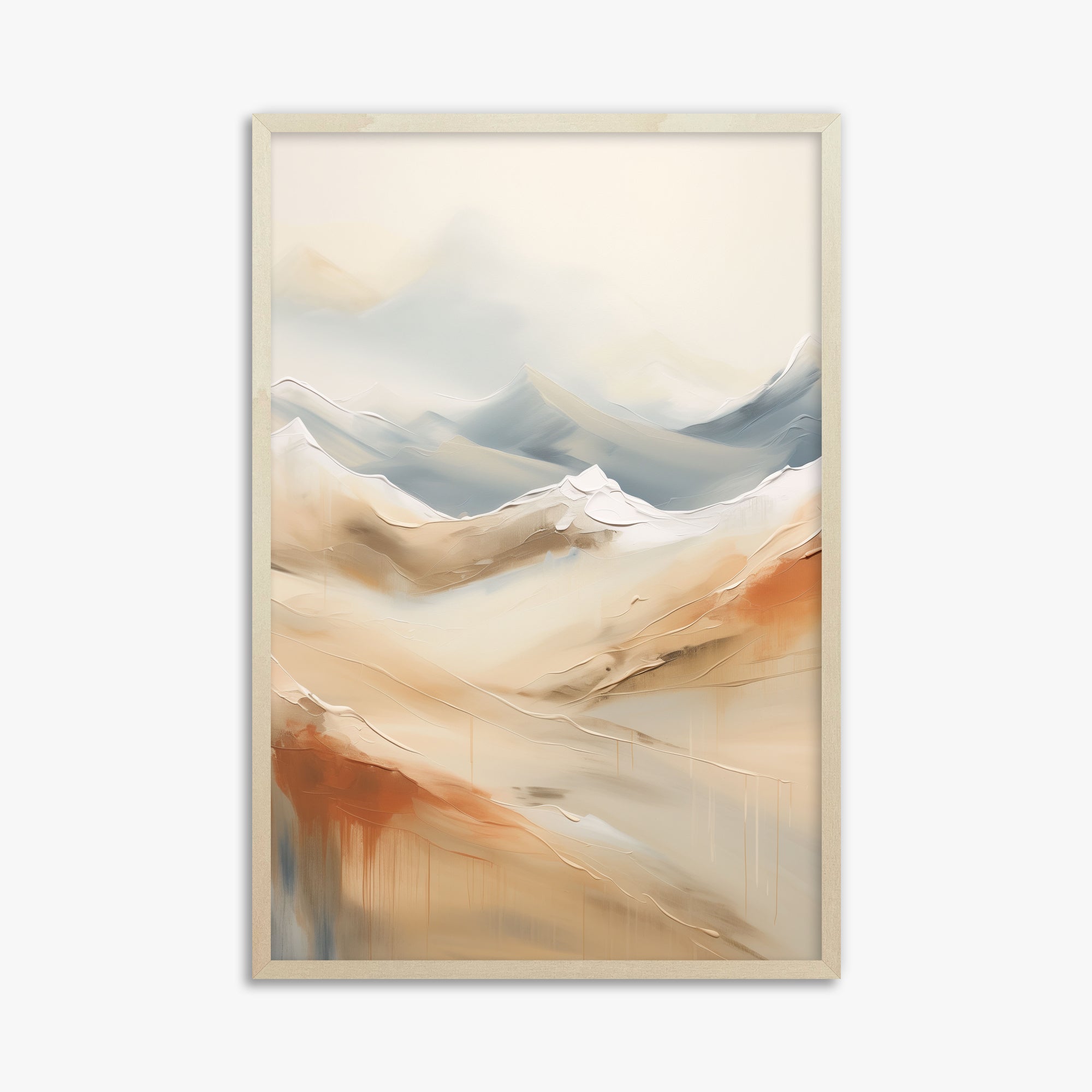 Serene Summit Haze, 61x91cm Framed Art Reproduction With Lime Wood Frame