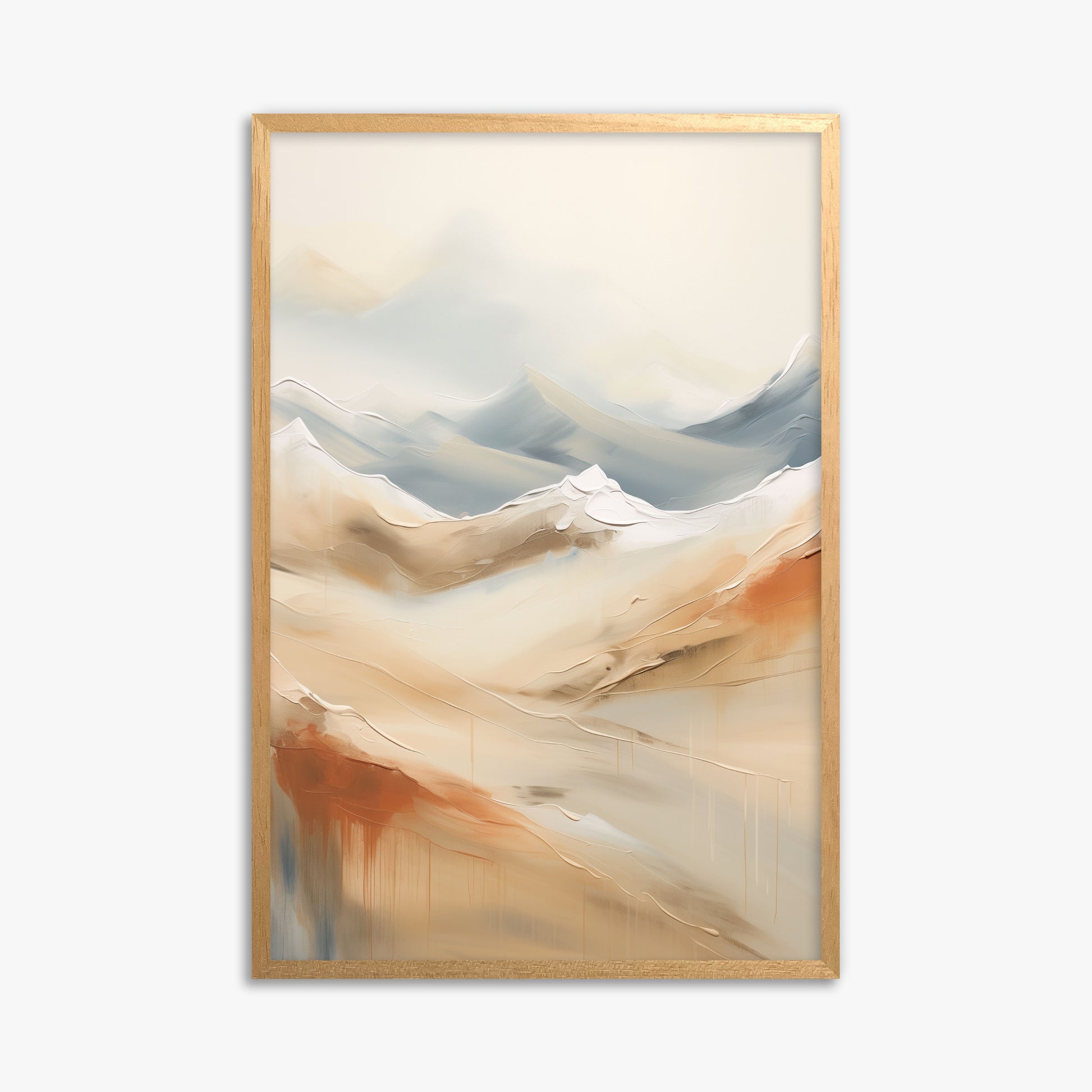 Serene Summit Haze, 61x91cm Framed Poster With Oak Frame
