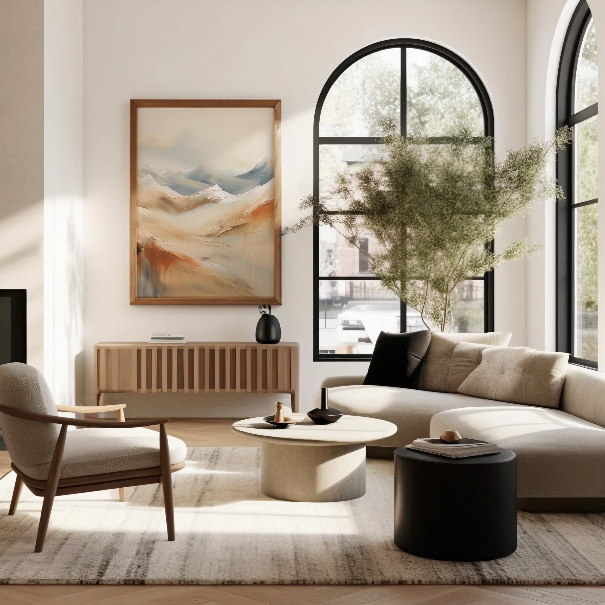 Design Concept No. 40 for Serene Summit Haze Modern Poster Art