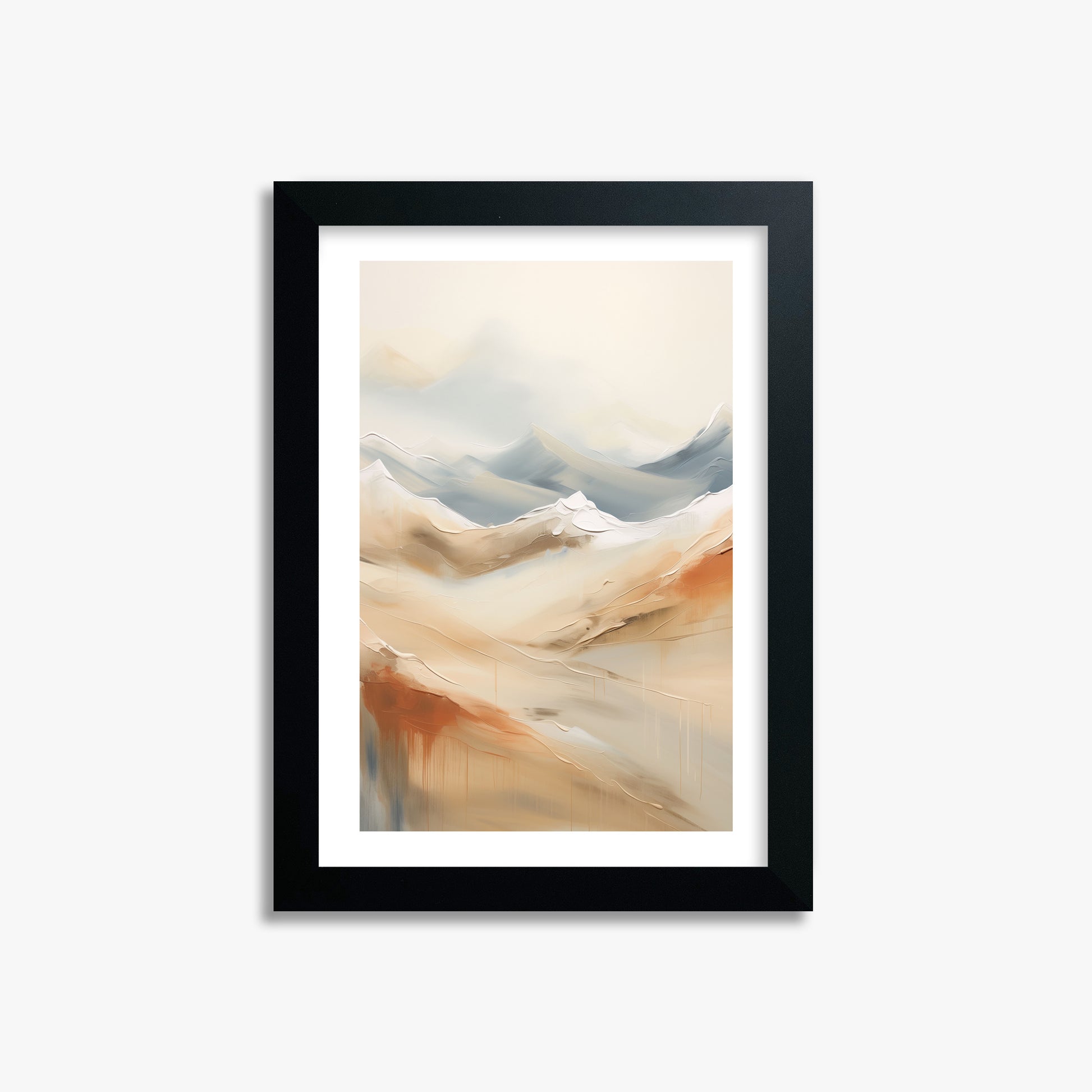 Serene Summit Haze, 21x30cm Black Framed Art Reproduction