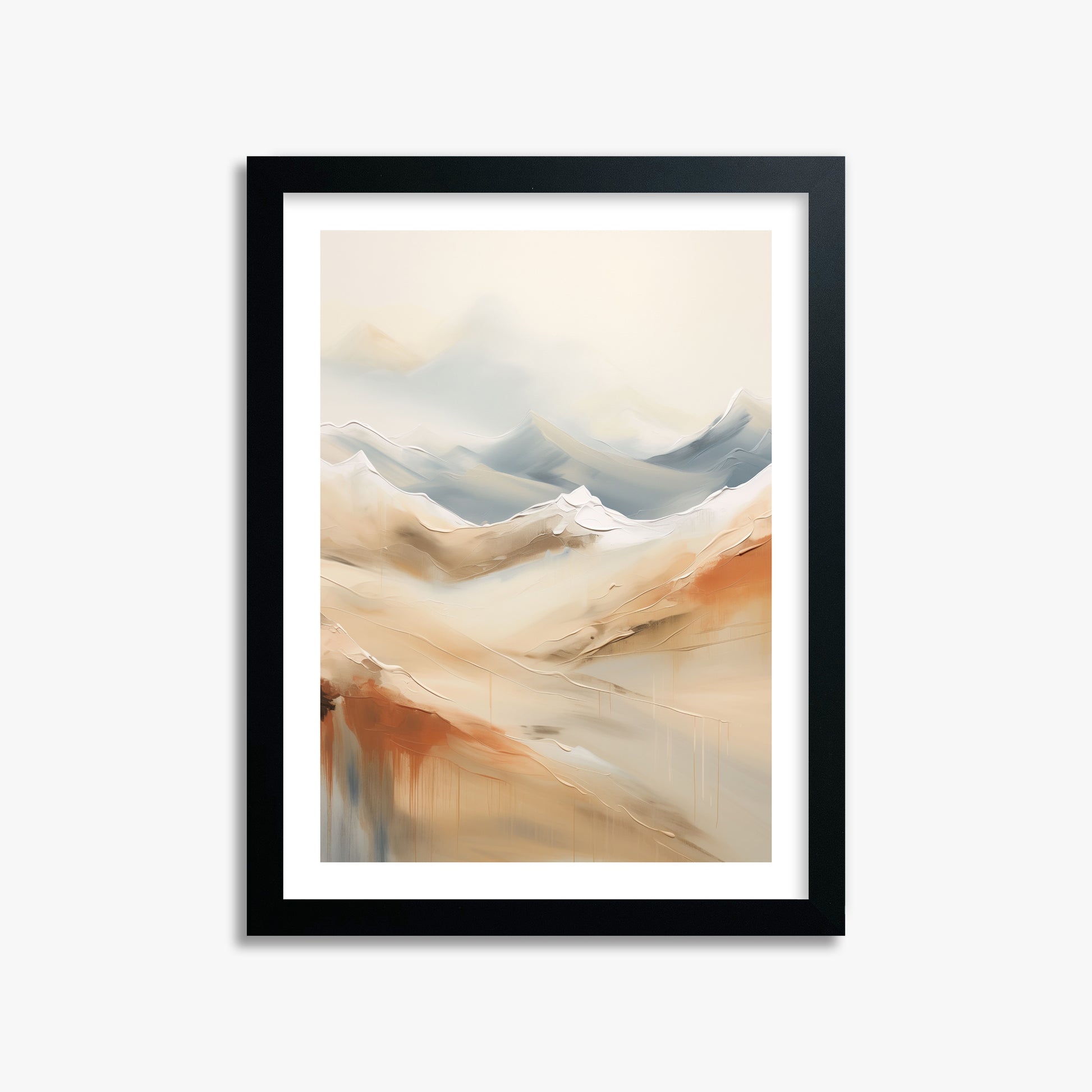 Serene Summit Haze, 30x40cm Black Framed Art Reproduction
