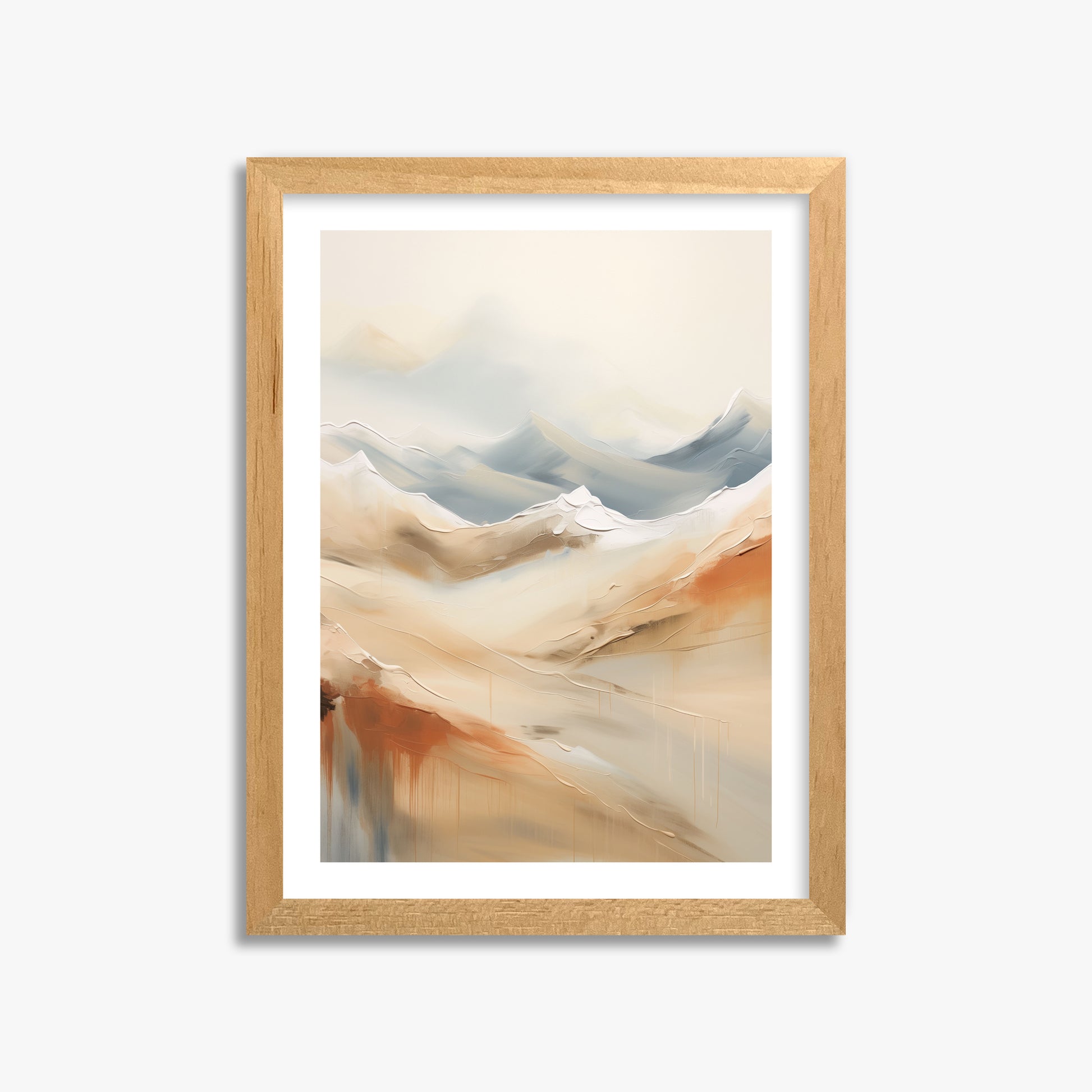 Serene Summit Haze, 30x40cm Oak Framed Art Reproduction
