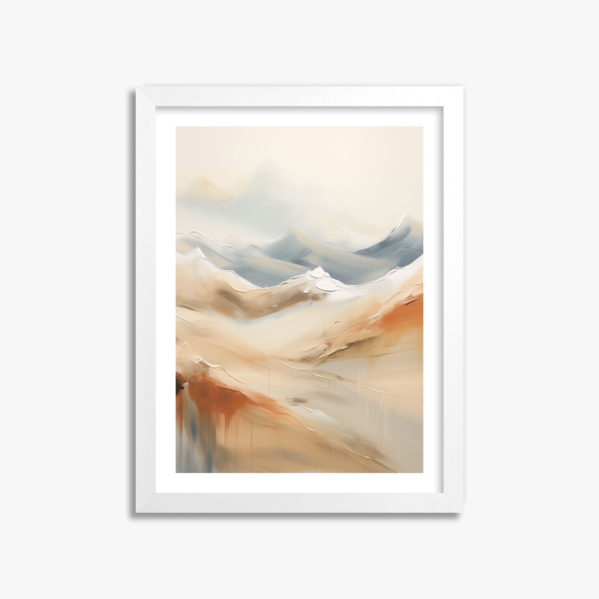 Serene Summit Haze, 30x40cm Whitek Framed Art Reproduction