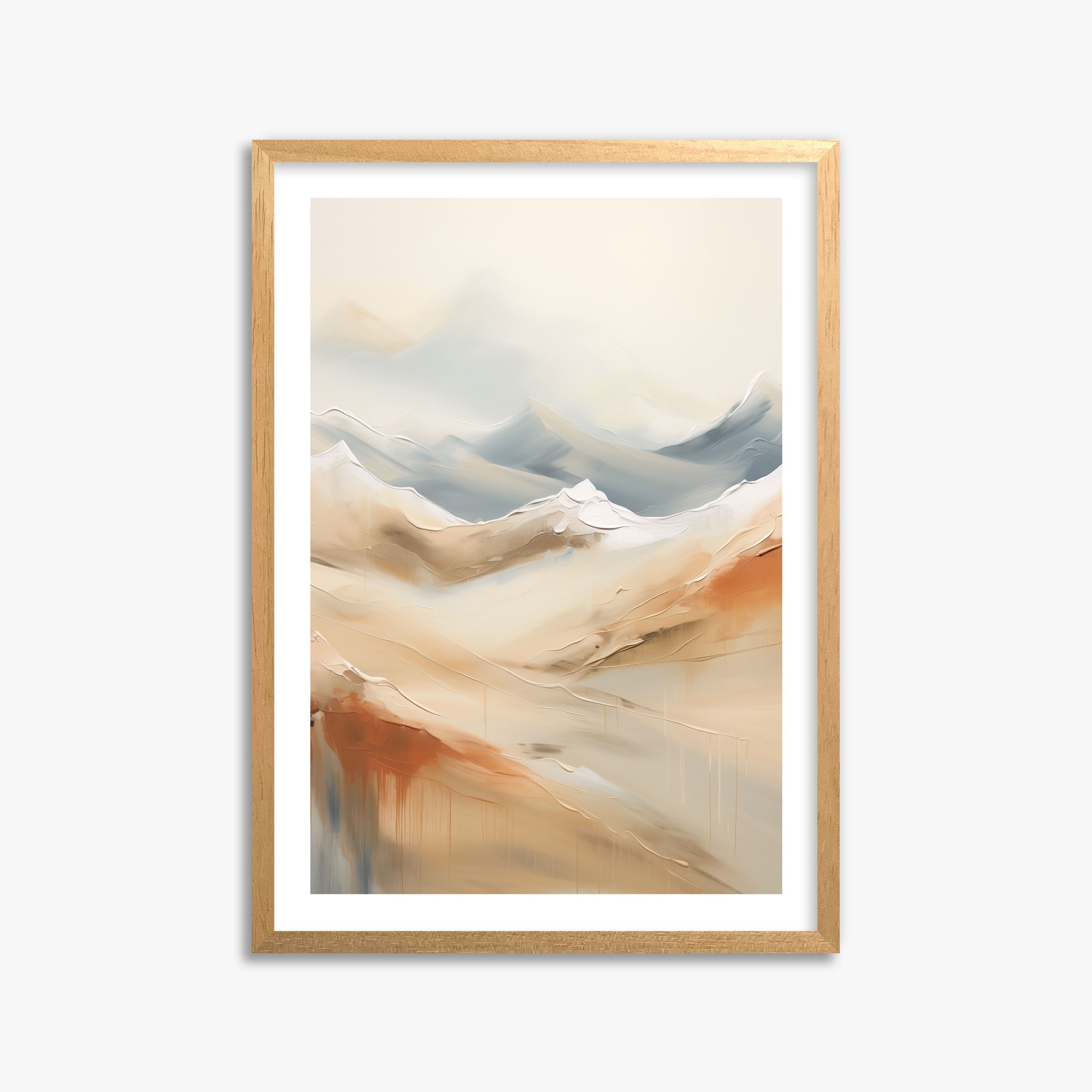 Serene Summit Haze, 50x70cm Oak Framed Art Reproduction